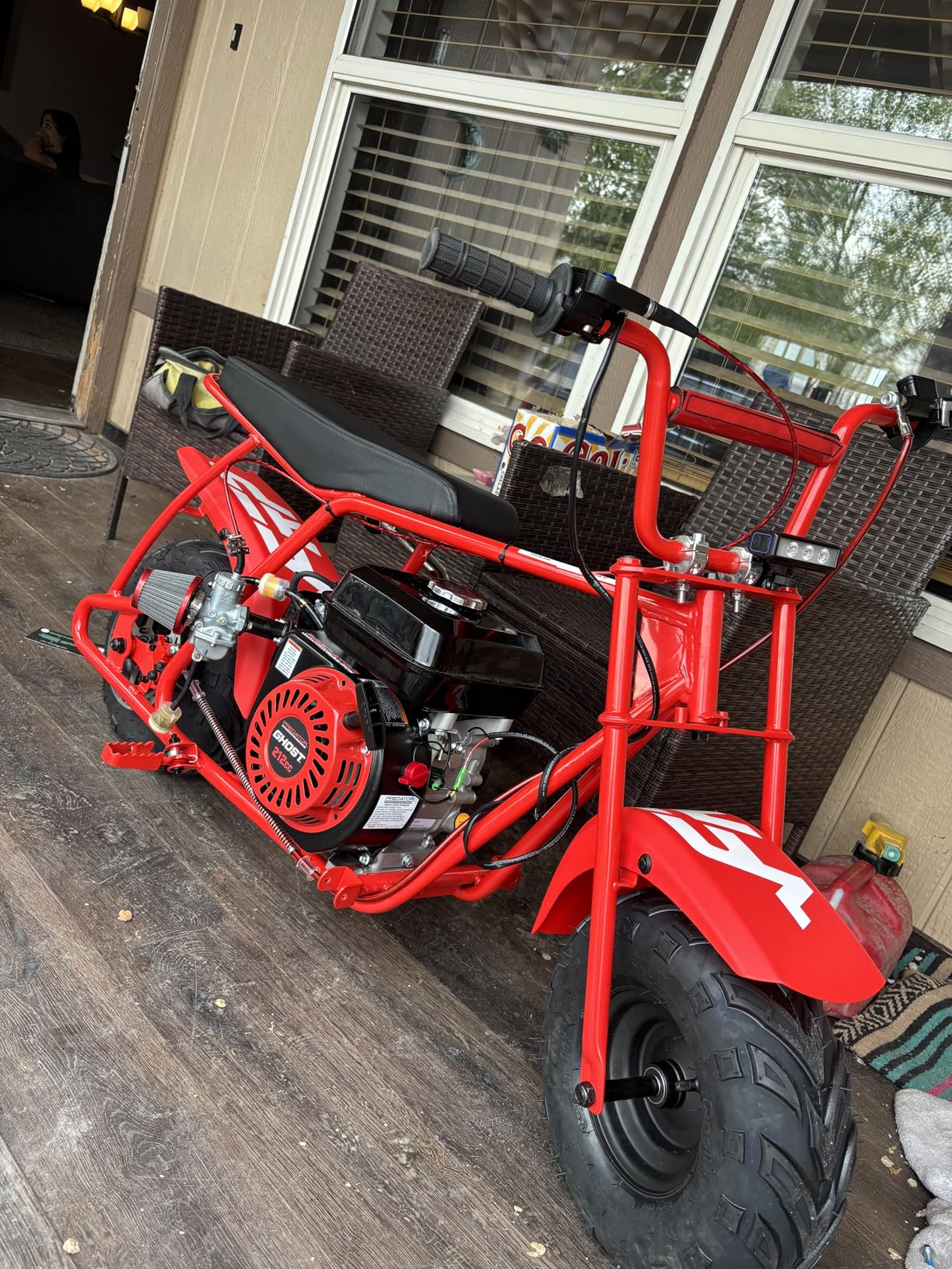 FRP GMB100 Mini Bike Rolling Frame Kit, Universal Engine Mount Plate, Hydraulic Disc Brake, Tires & Wheels, Front Fork, Seat & Handlebars, 220 lb Capacity, Engine Not Included, Black customer photo 2