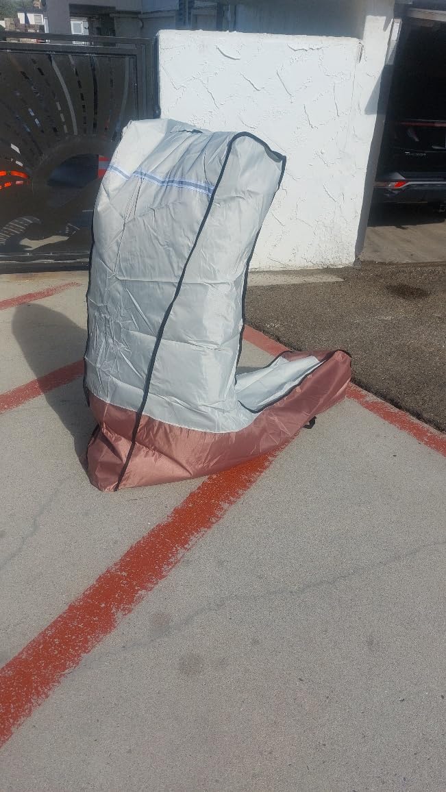 Electric Scooter Cover Waterproof Outdoor - 300W-3000W All Season Universal Fit, Heavy Duty Oxford Fabric, Dustproof Windproof, Better Fit Design (Khaki & Black, 54X28X52) customer photo 2
