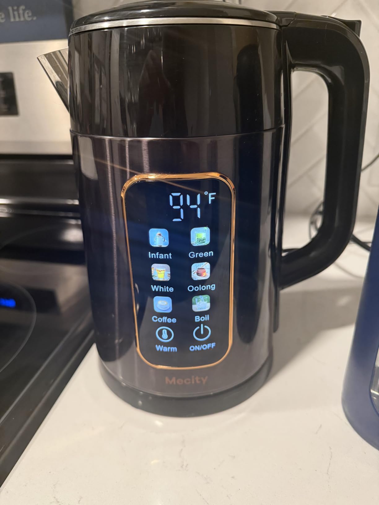 Mecity Electric Kettle 1.7L Touch Screen Temperature Control Water Boiler, No Plastic Contact with Water. 6 Preset Temperature Programs, 2 Hours Keep Warm, Auto Shut Off, Dark Grey customer photo 1