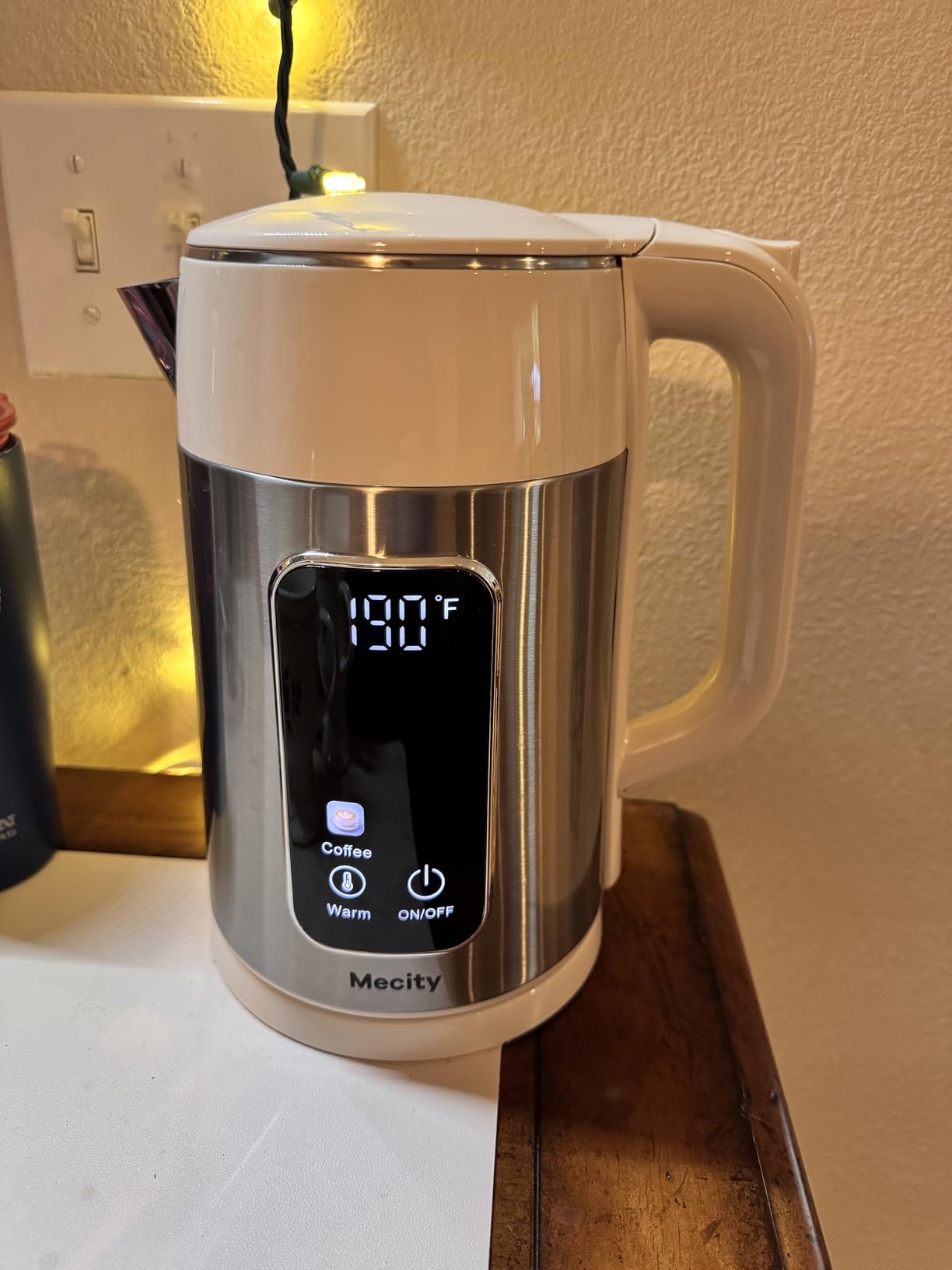 Mecity Electric Kettle 1.7L Touch Screen Temperature Control Water Boiler, No Plastic Contact with Water. 6 Preset Temperature Programs, 2 Hours Keep Warm, Auto Shut Off, Dark Grey customer photo 2