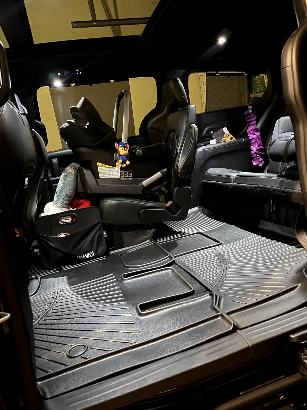 Floor Mats, Trunk Liner & Backrest Mat for 2017-2025 2026 Chrysler Pacifica Gas Touring 7/8 Seat (Non Hybrid & Non Pinnacle) Customized TPE All Weather Car Floor Liners with Backrest Protection Black customer photo 1