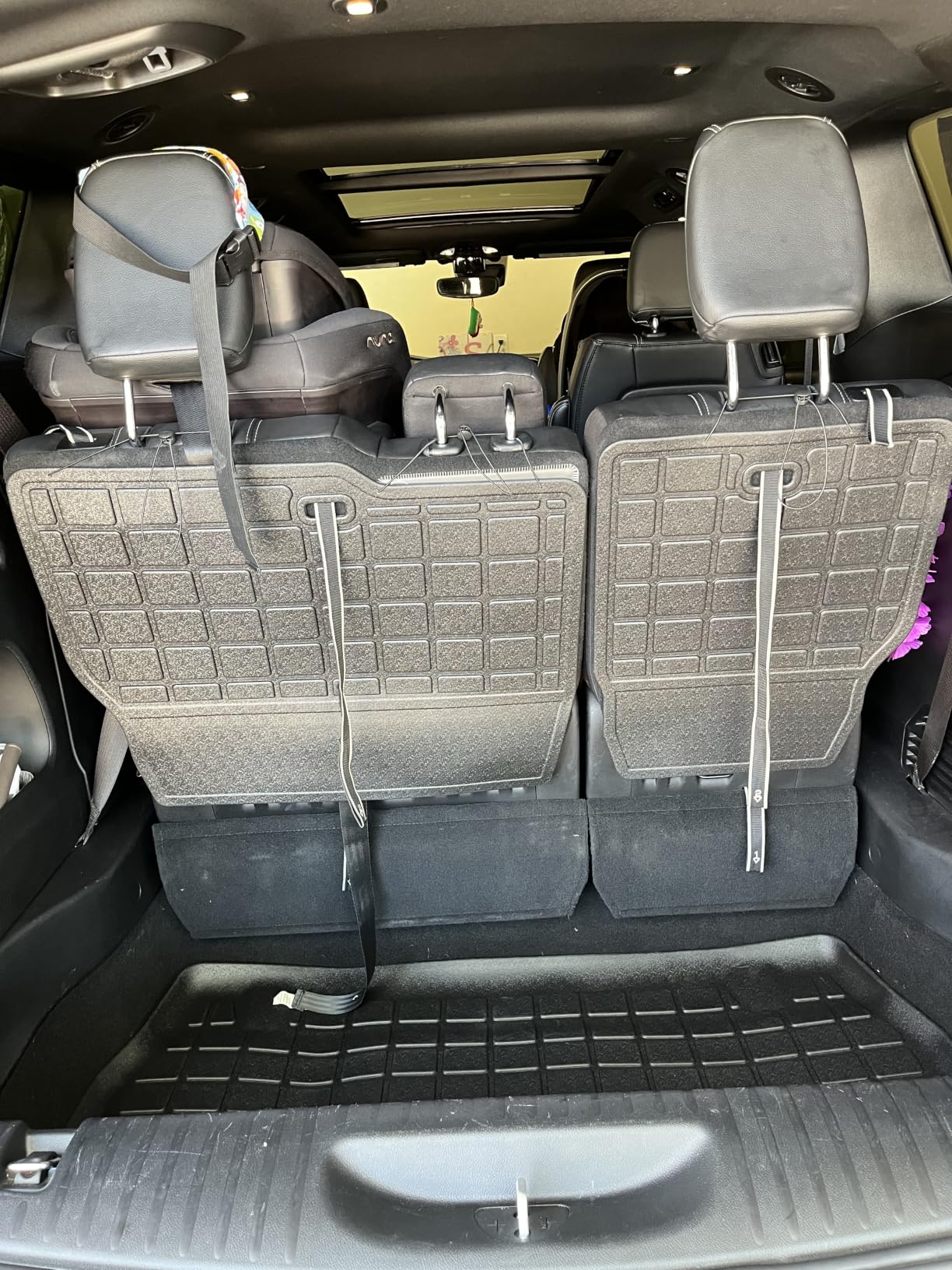 Floor Mats, Trunk Liner & Backrest Mat for 2017-2025 2026 Chrysler Pacifica Gas Touring 7/8 Seat (Non Hybrid & Non Pinnacle) Customized TPE All Weather Car Floor Liners with Backrest Protection Black customer photo 2