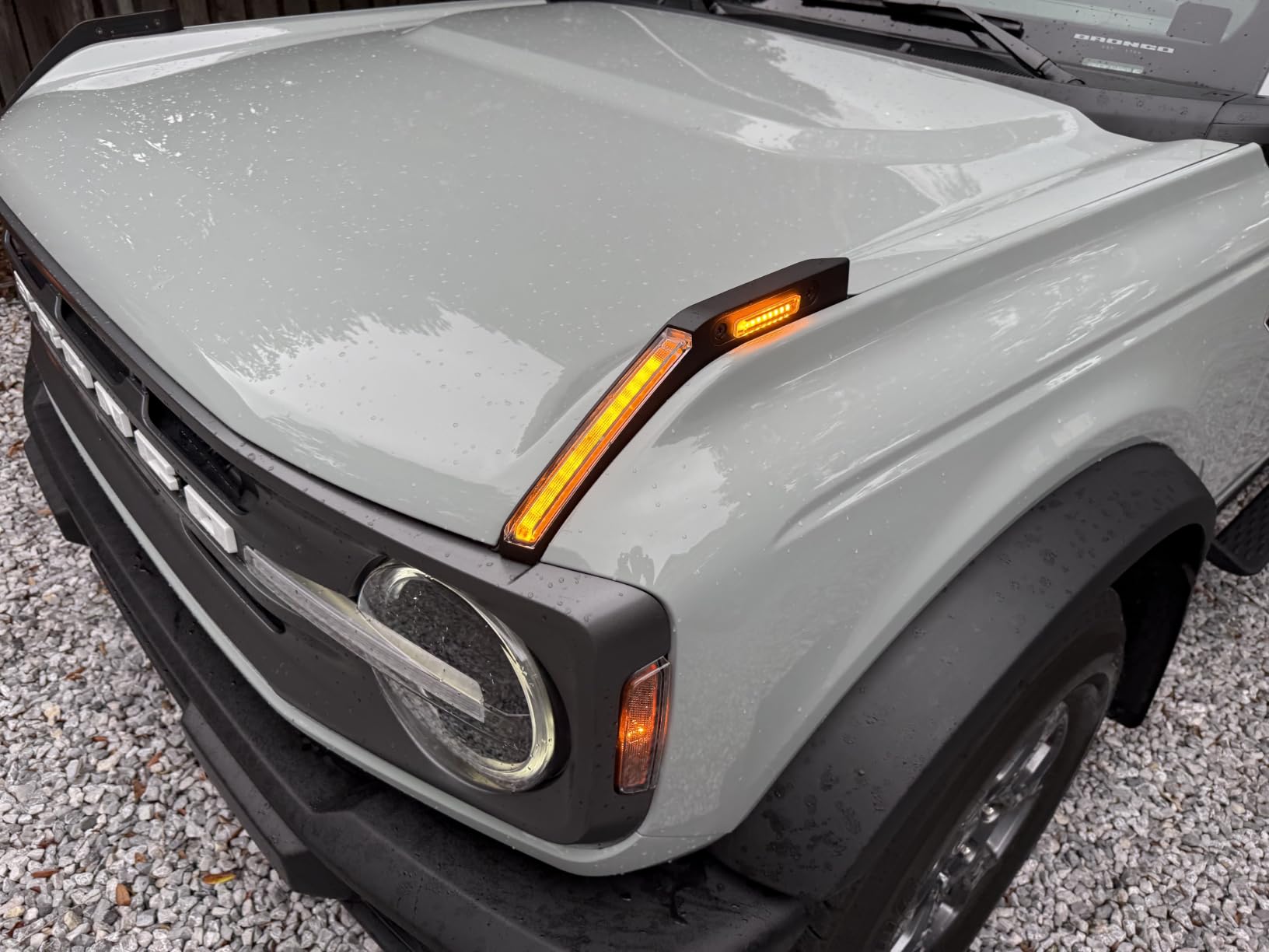 LED Hood Handle Trail Sight Lights for Ford Bronco 2021 2022 2023 2024 2025 2026 Accessories Fog Light Kit Marker Lighting Bar (Amber DRL with Side Markers) customer photo 1
