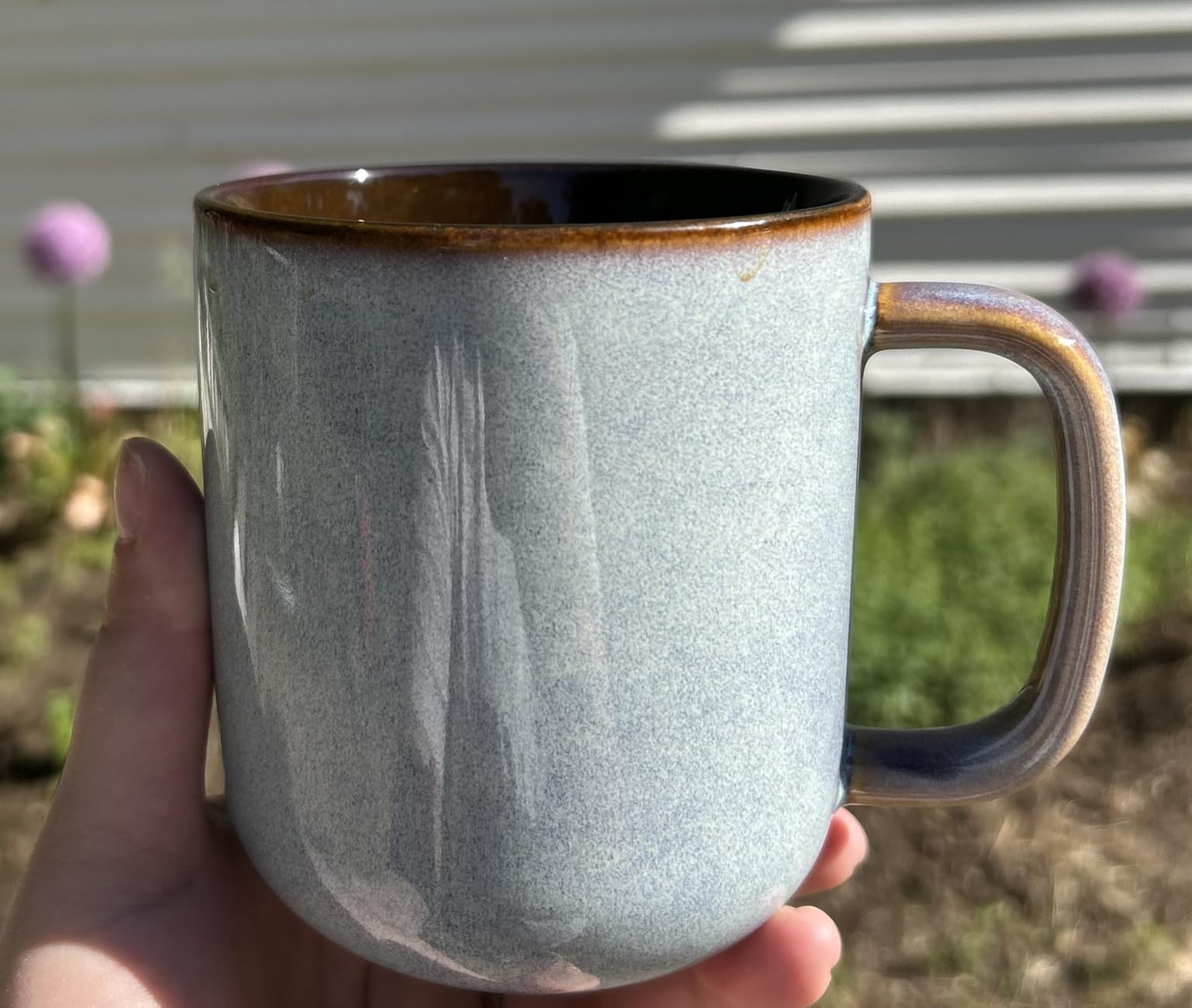 vancasso 16 oz Coffee Mugs Set of 6, Large Ceramic Mug with Handle, Unique Glaze Coffee Cups for Latte, Cappuccino & Hot Cocoa, Dishwasher & Microwave Safe, Blue, Series ONION customer photo 2