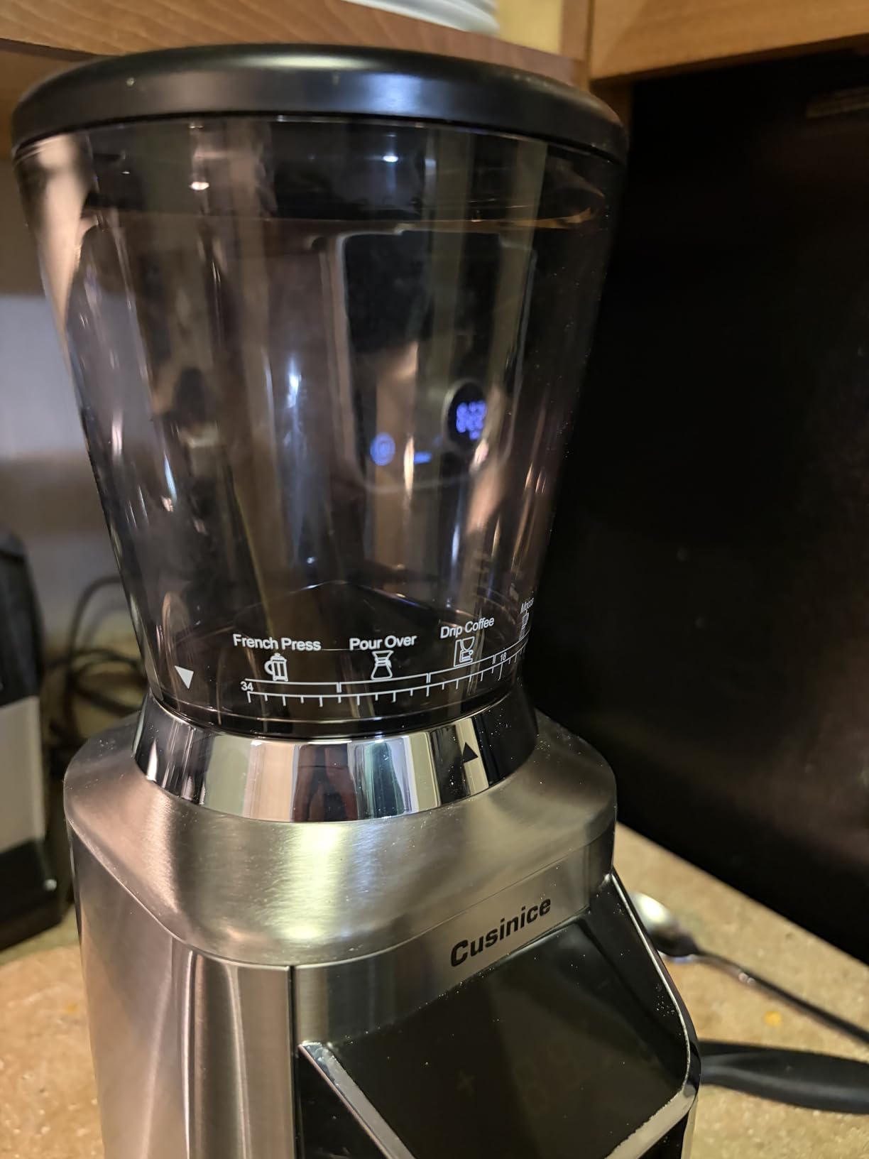 Conical Burr Coffee Grinder, Anti-Static, 0.1s Timer, Smart Memory | 34 Grind Settings, 40mm Burr, Cup & Time Control, Direct-to-Portafilter, Less Mess, Easy Cleanup, Espresso to French Press customer photo 1