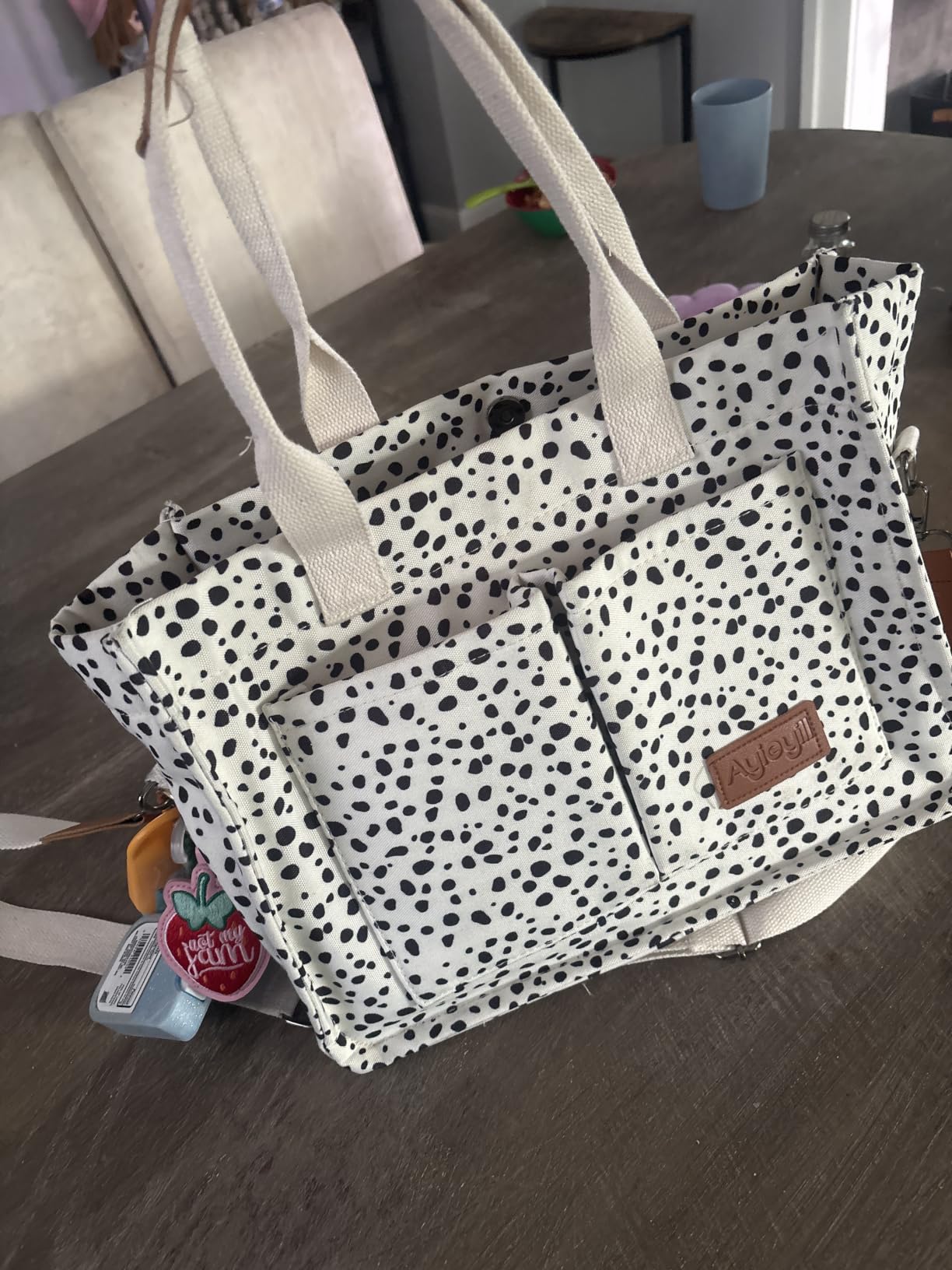 Canvas Tote Bag for Women with Pockets Crossbody Bag Tote Shoulder Handbags Casual Work Bags Everything Tote Bag customer photo 1