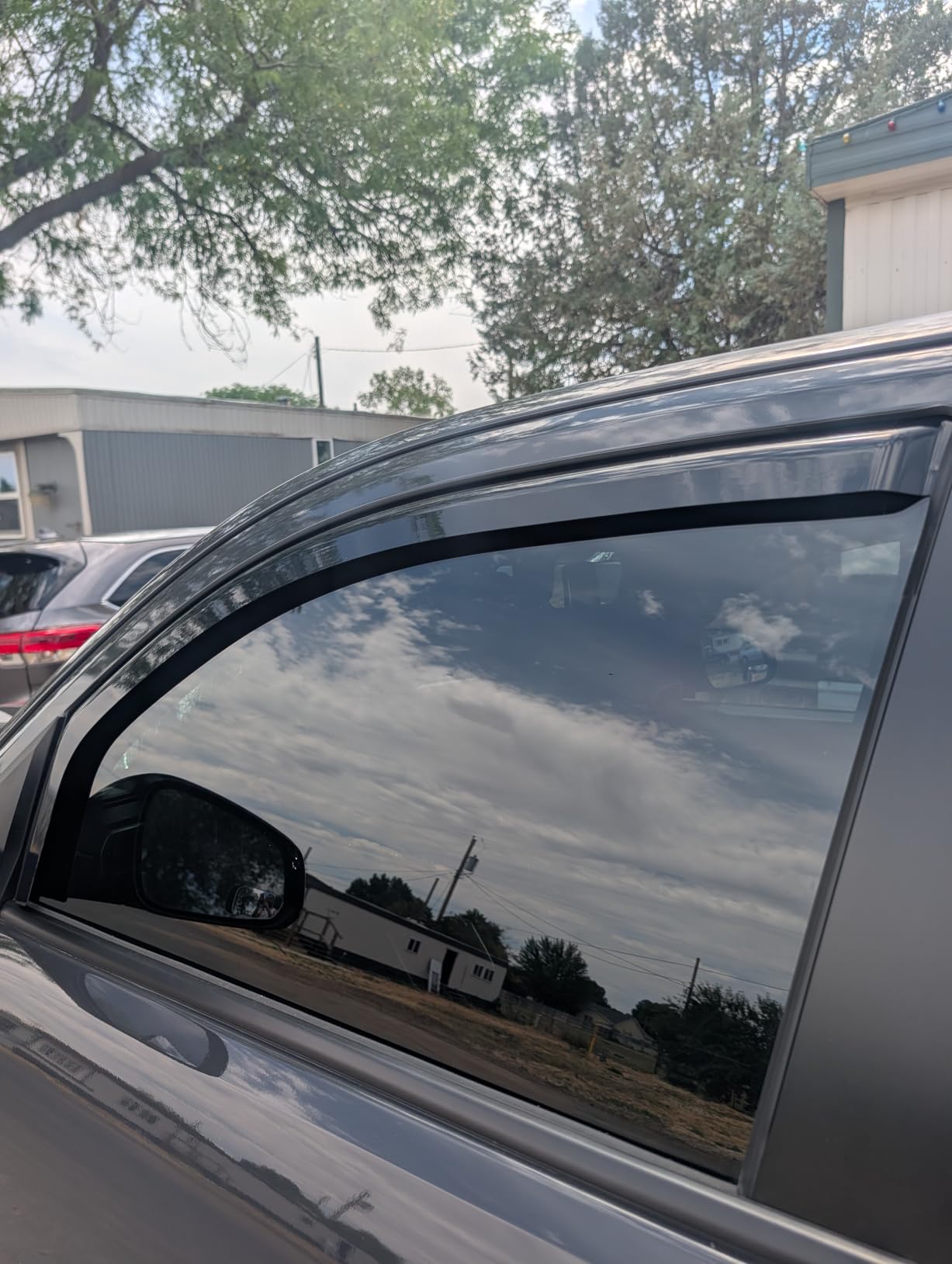 Rain Guards for 2017-2026 Chrysler Pacifica, Out-Channel Window Visor Shields Vent Deflector Shade Wind Dark Smoke 2018 2019 2020 2021 2022 2023 2024, Tape-On Outside-Mount, 4PCS customer photo 1