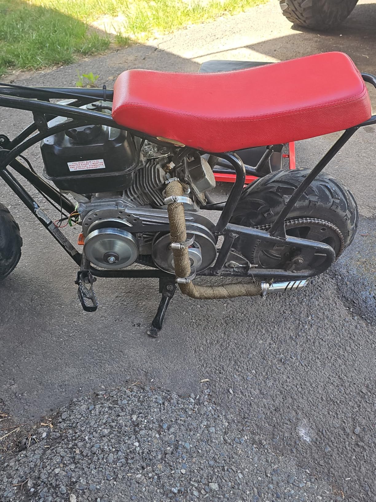 212cc Exhaust Mini Bike Left Long Pipe Compatible with Coleman CT200U CT200U-EX B200R BT200X Baja MB200 Axis Monster Mega Moto 200cc GX160 GX200 Predator 196cc Go Kart Minibike Header Parts customer photo 2