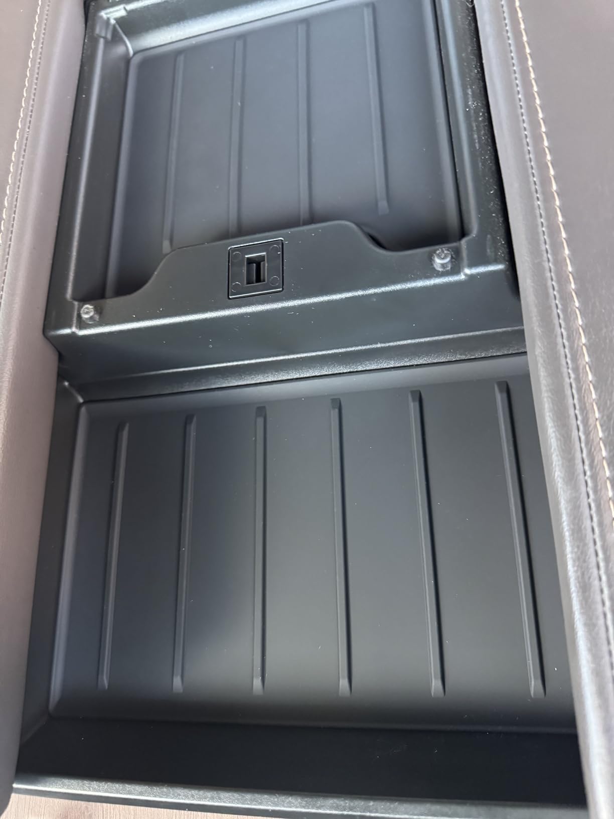 2PC Center Console Tray Liner Compatible with Toyota 2022-2026 Tundra (Only Fit Platinum, 1794, TRD PRO, Capstone) & 2023-2026 Sequoia Accessories Center Console Organizer Protective Pad customer photo 1