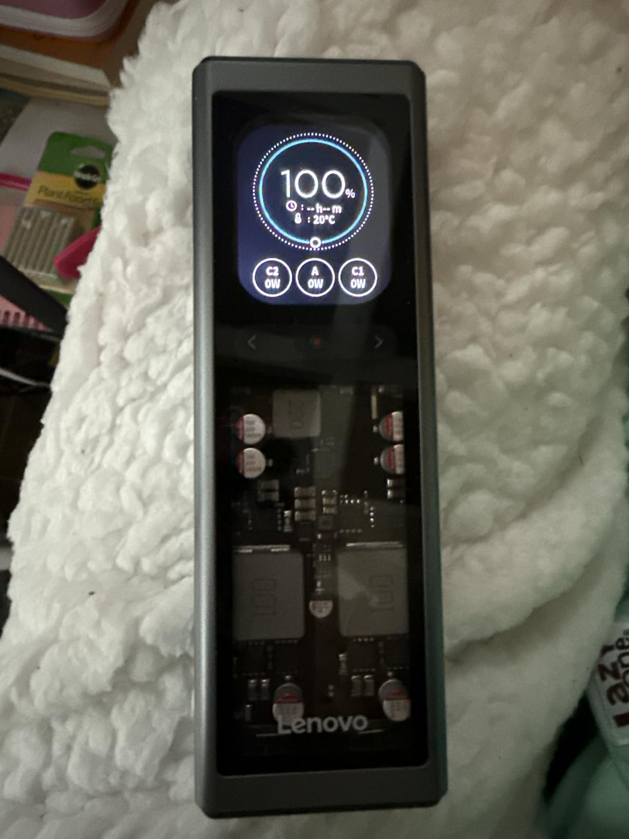 Lenovo Laptop Portable Power Bank, 20,000mAh 3-Port USB-C 140W Digital Hybrid Charger, TFT Display customer photo 2