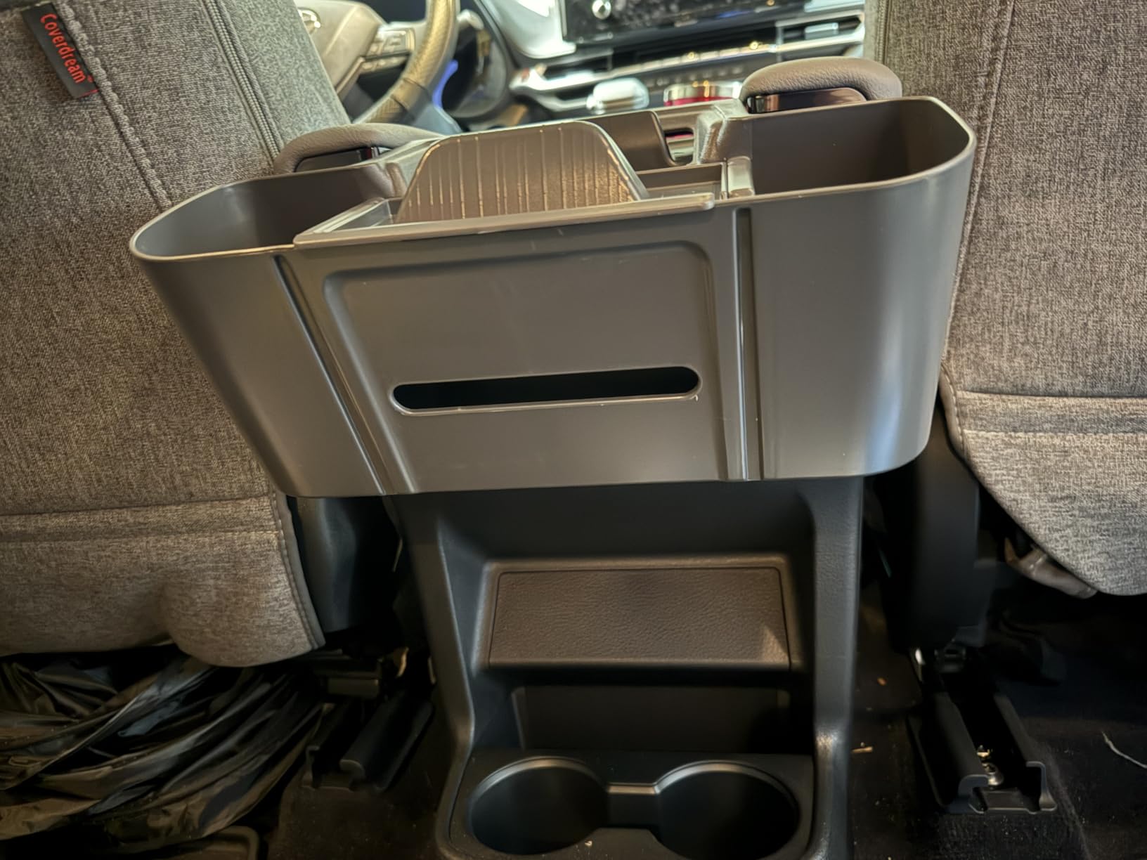 3-in-1 Rear Center Console Hanging Organizer for Toyota Sienna 2021-2025 2026, Backseat Organizer with Cup Holder, Tissue Holder & Phone Stand, Waterproof Easy Clean Sienna Accessories customer photo 1