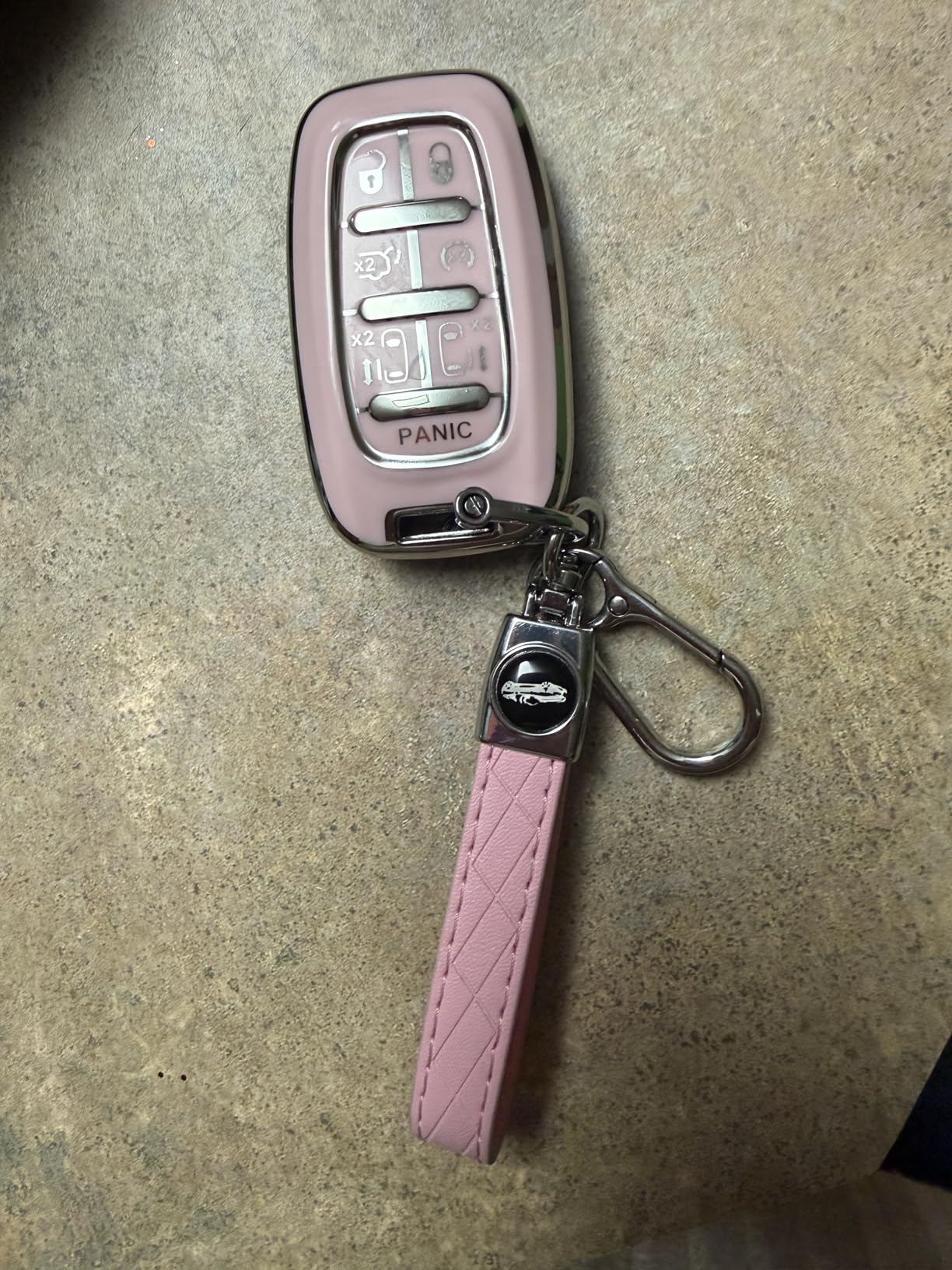 Key Fob Cover Case for Chrysler Pacifica Accessories, Fits 7-Button 2017-2025 Voyager, Touring, Pinnacle, Limited, Soft TPU Smart Key Protector with Keychain, Replaces OEM 68217832AC, M3N-97395900 customer photo 1