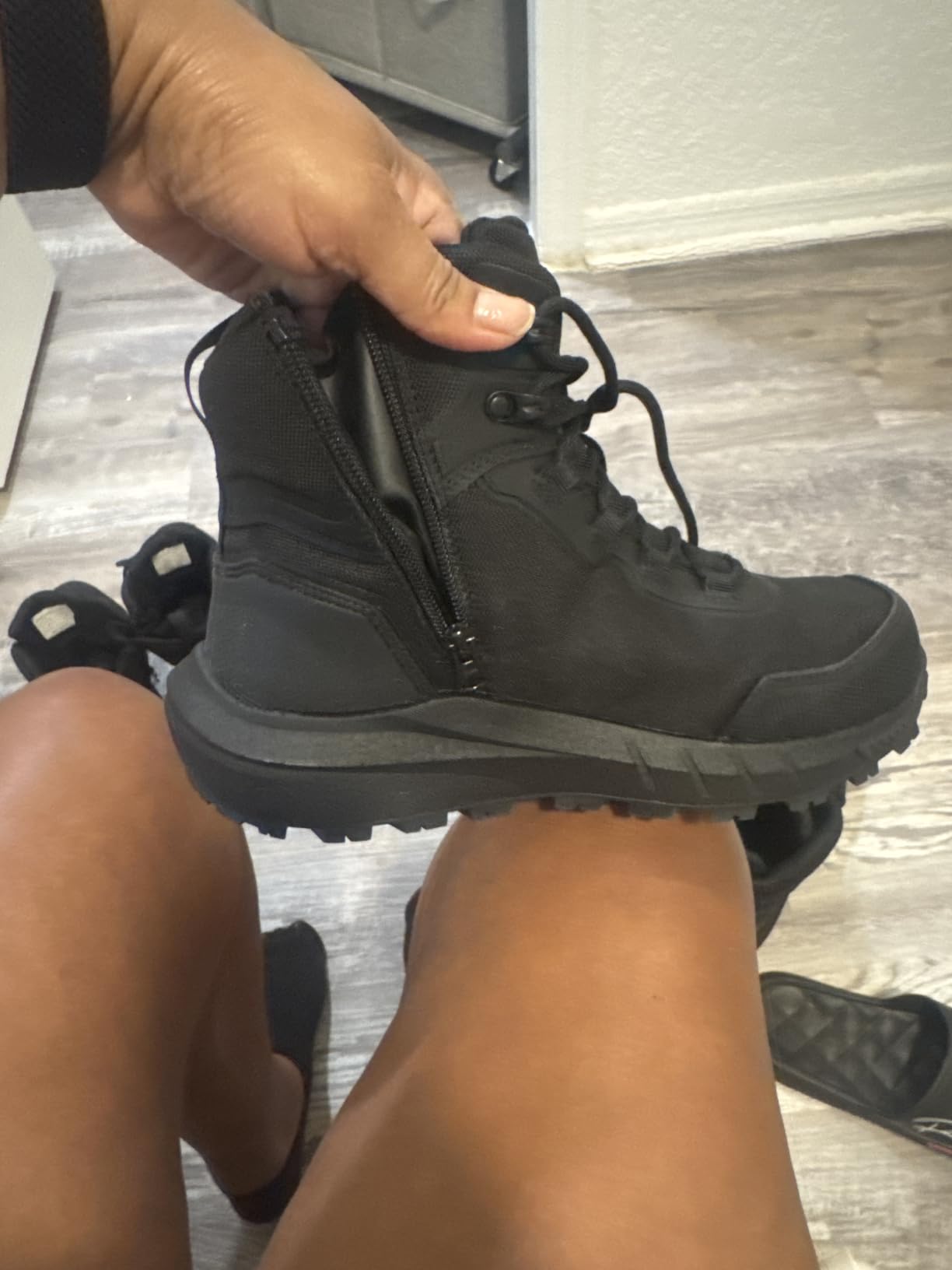 NORTIV 8 Men's Composite Toe Work Boots Slip Resistant | ASTM F2413-24 Safety Work Boots with Zipper Lightweight Comfort for all-day work for Warehouse Construction, Terrascape-nano customer photo 2