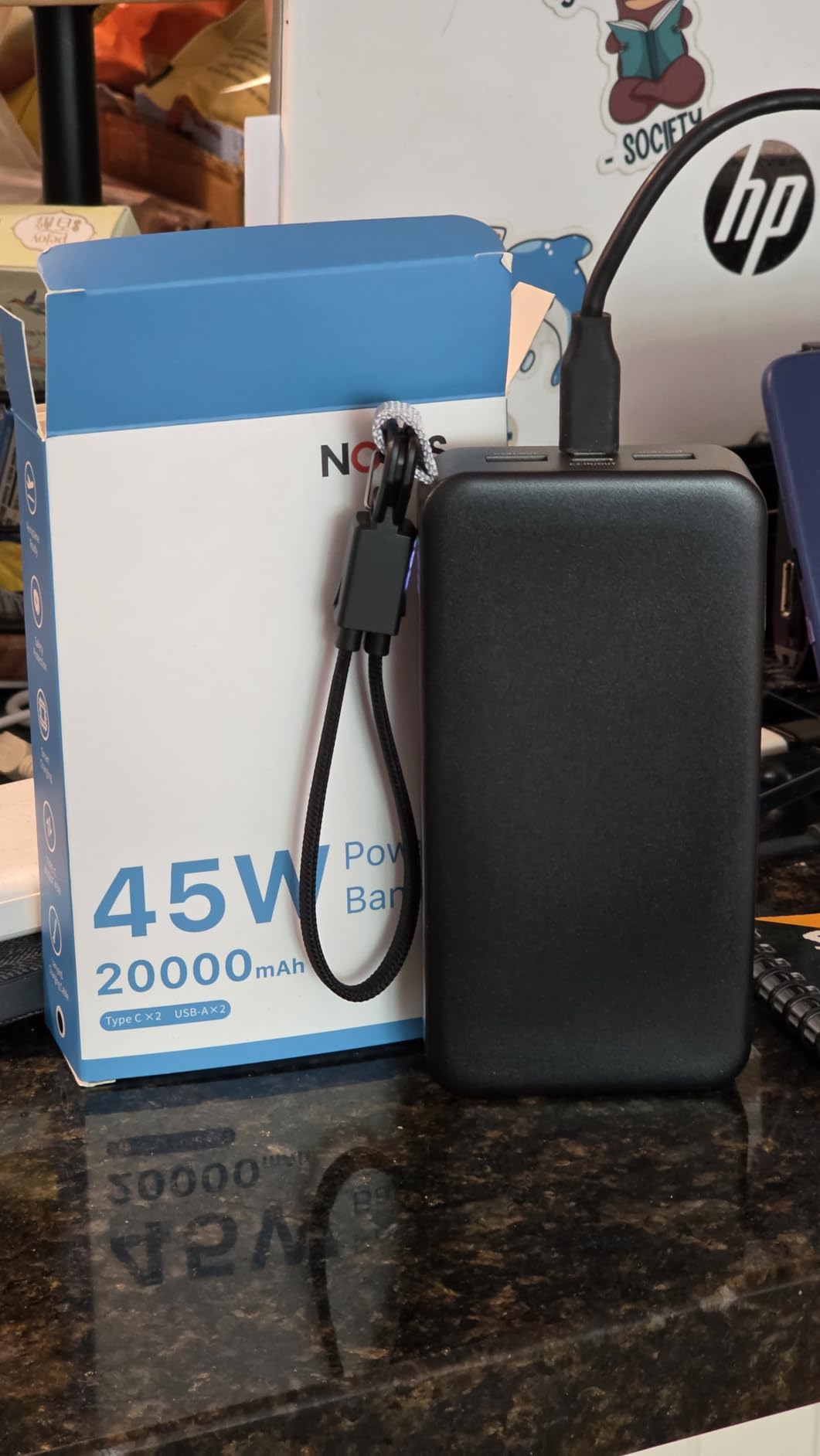 NOBIS Portable Charger 20000mAh 90W Laptop Power Bank, 2C+2A USB-C Fast Charging with LED Display customer photo 2