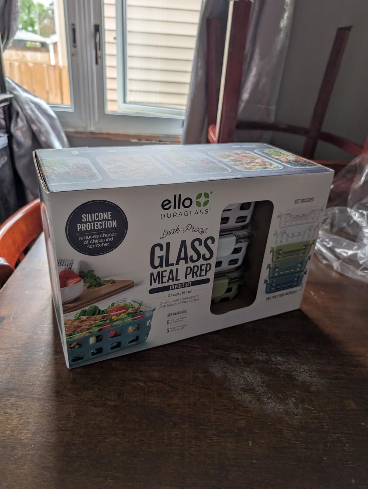 Ello Duraglass Refresh 3.4 Cup Meal Prep Sets 10Pc, 5 Pack Set- Glass Food Storage Container with Silicone Boot and Airtight BPA-Free Plastic Lids, Dishwasher, Microwave and Freezer Safe, Melon customer photo 2