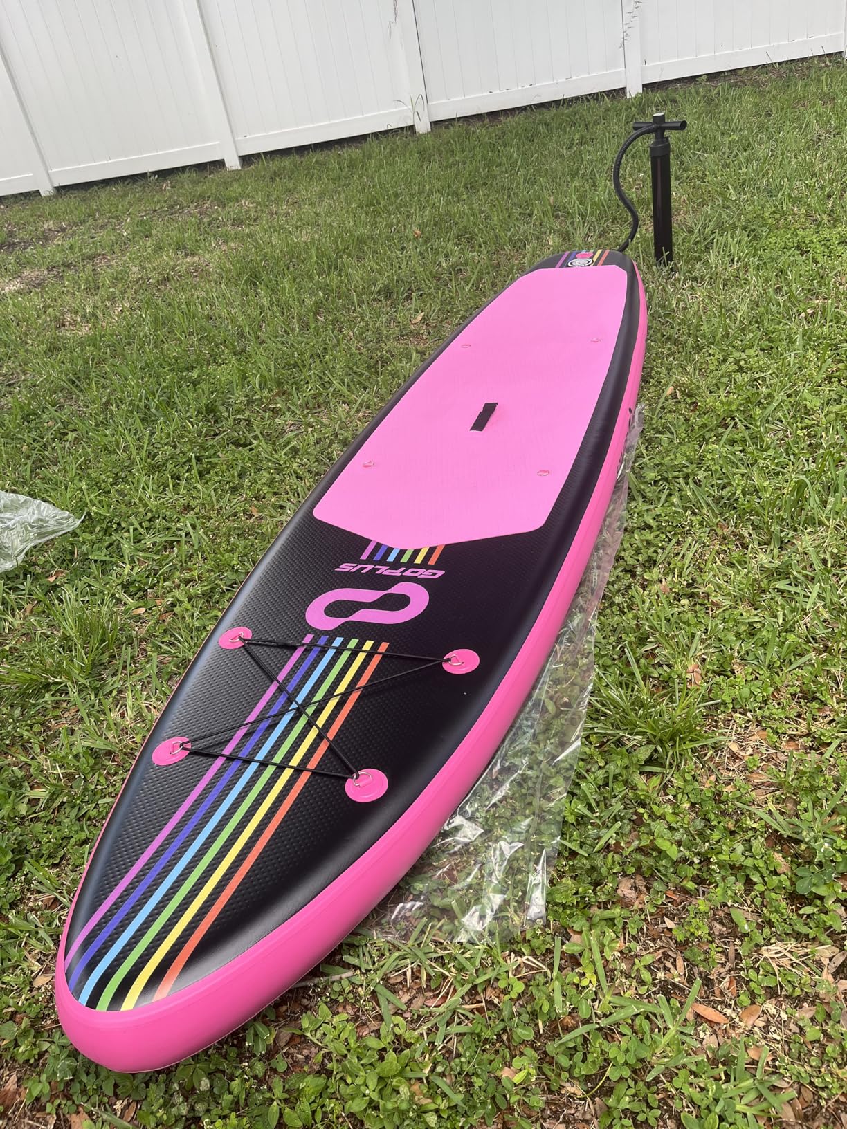 Goplus Inflatable Stand Up Paddle Board, 10FT/10.5FT/11FT SUP with Accessory Pack, Adjustable Paddle, Carry Bag, Fin, Hand Pump, Leash, Repair Kit customer photo 2