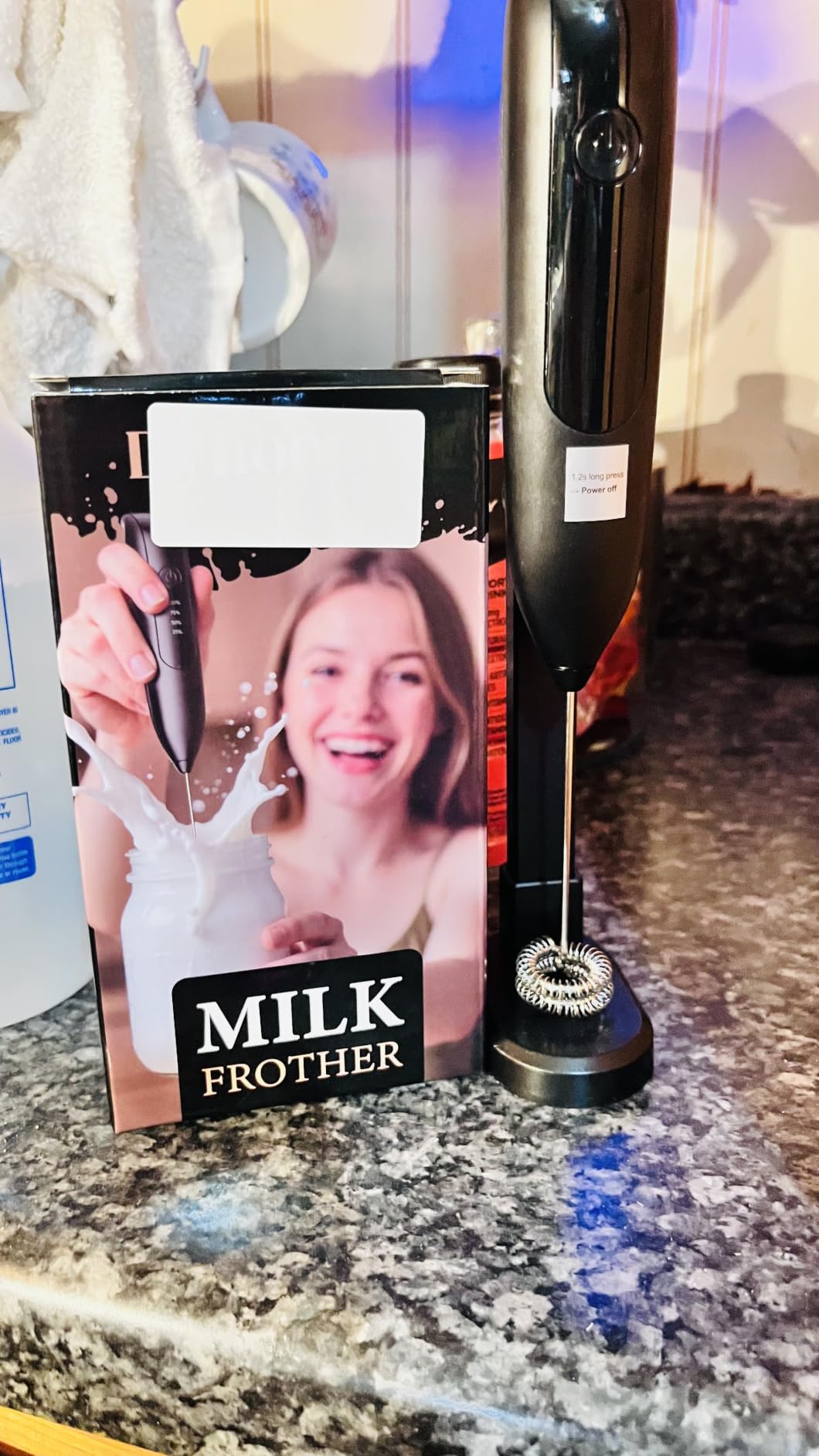 Electric Milk Frother: LED& Wireless Charging,3 Heads 3 Speeds | Coffee Handheld Frother With 1800mAh 6-Hour Battery - Magnetic Wireless Charging Stand, 3-Speed For Latte - No Dead Battery customer photo 1