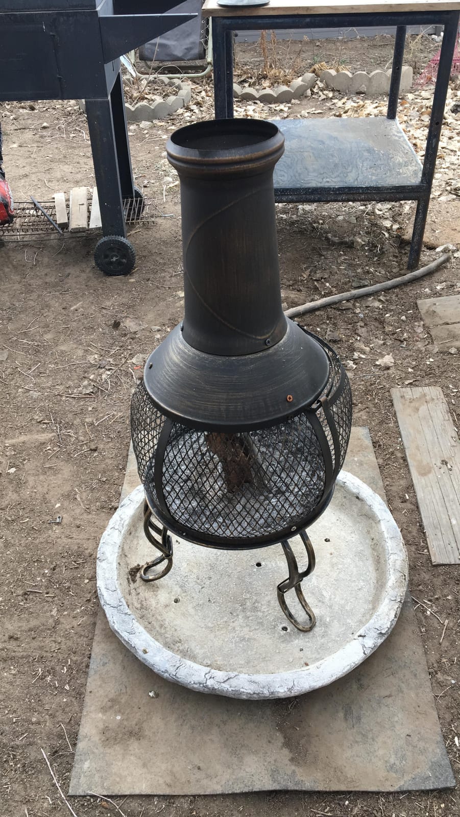 Deckmate Corona 3 Ft. High Outdoor Steel Chimenea Fireplace Model 28063 customer photo 1