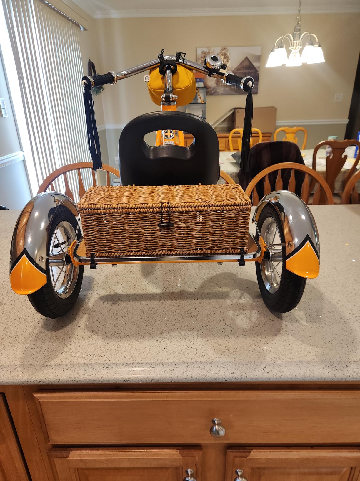 Schwinn Roadster Tricycle, 12 Inch Front Wheel Bike for Kids Ages 2-4, Low Center of Gravity, Retro Steel Frame, Adjustable Seat Grows with your Child, Rear Deck, Tricycle for Toddlers customer photo 1