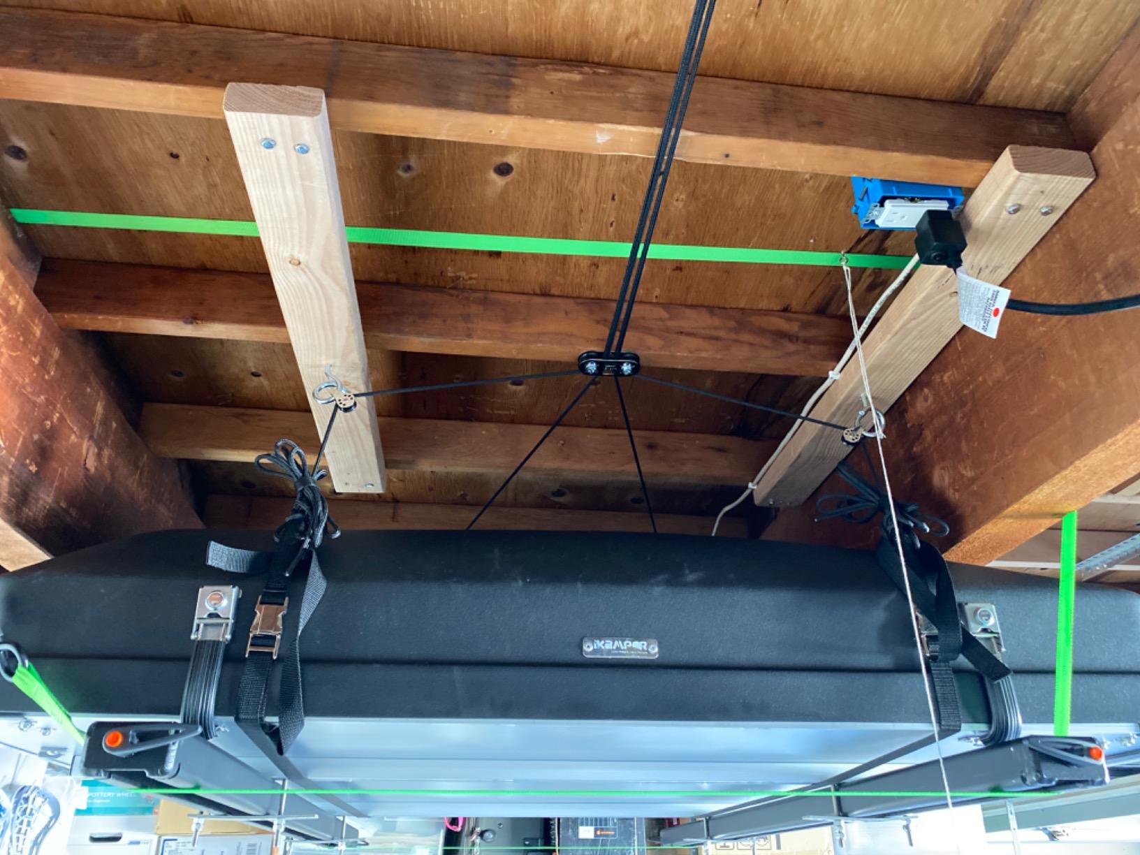 HARKEN Hoister Heavy Cargo Carrier Overhead Garage Storage 4-Point Hoist System for 145lb Carriers, Boxes, Kayaks, Canoes (145lb max load,10ft.Ceiling), Model 7803 customer photo 2