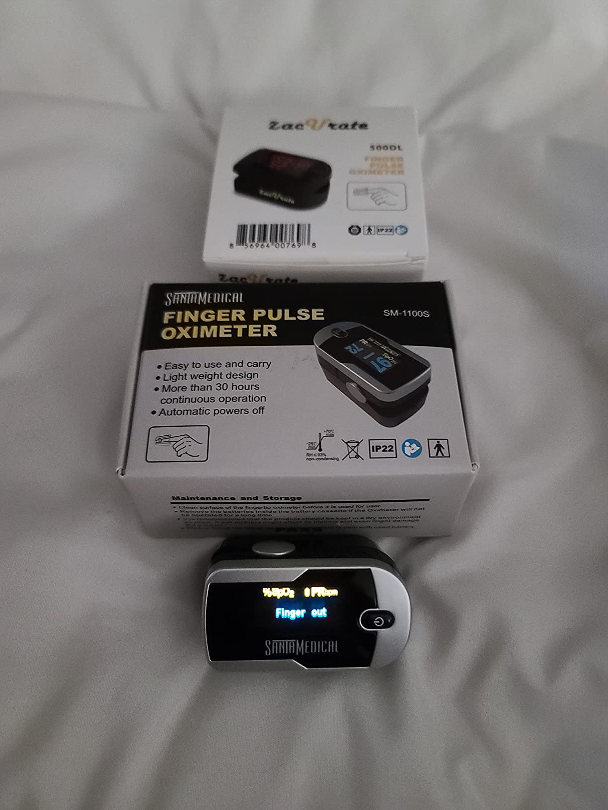 Santamedical Generation 2 Fingertip Pulse Oximeter Oximetry Blood Oxygen Saturation Monitor with Batteries and Lanyard customer photo 2