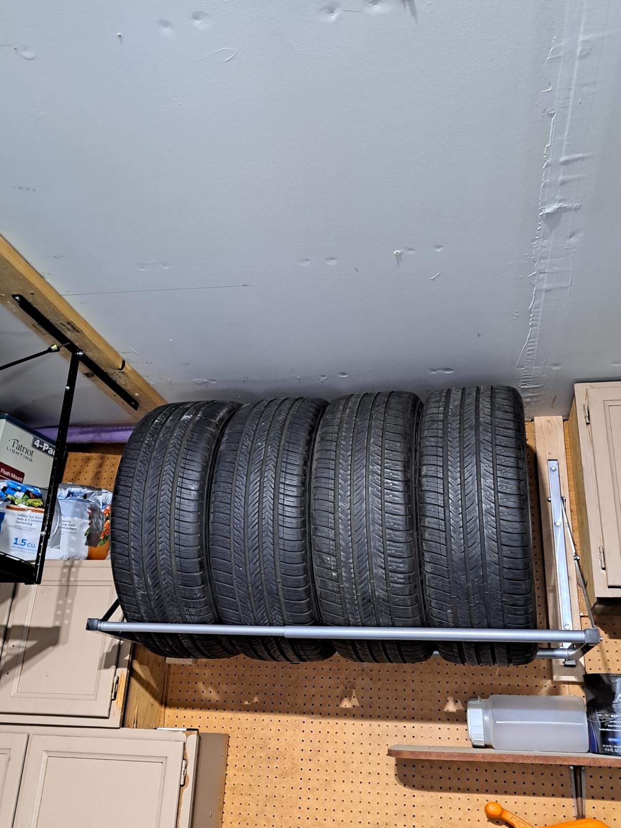 HyLoft 01000 Heavy Duty Adjustable Garage Wall Multi-Tire Rack Storage, Black customer photo 2