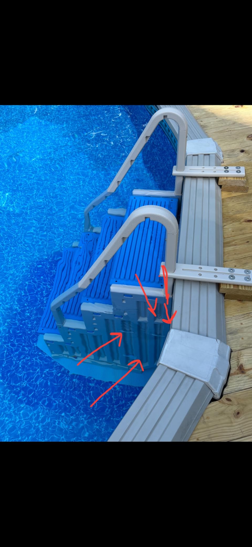 Confer Plastics Step-1X: Sturdy Above Ground Entry System with Dual Handrails and Slip-Resistant Steps, Easy Installation, Supports up to 400 lbs - Proudly Made in USA. Warm Grey with Grey Treads customer photo 1