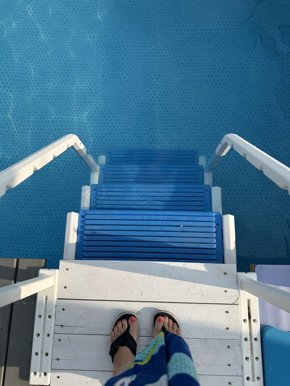 Confer Plastics Step-1X: Sturdy Above Ground Entry System with Dual Handrails and Slip-Resistant Steps, Easy Installation, Supports up to 400 lbs - Proudly Made in USA. Warm Grey with Grey Treads customer photo 2