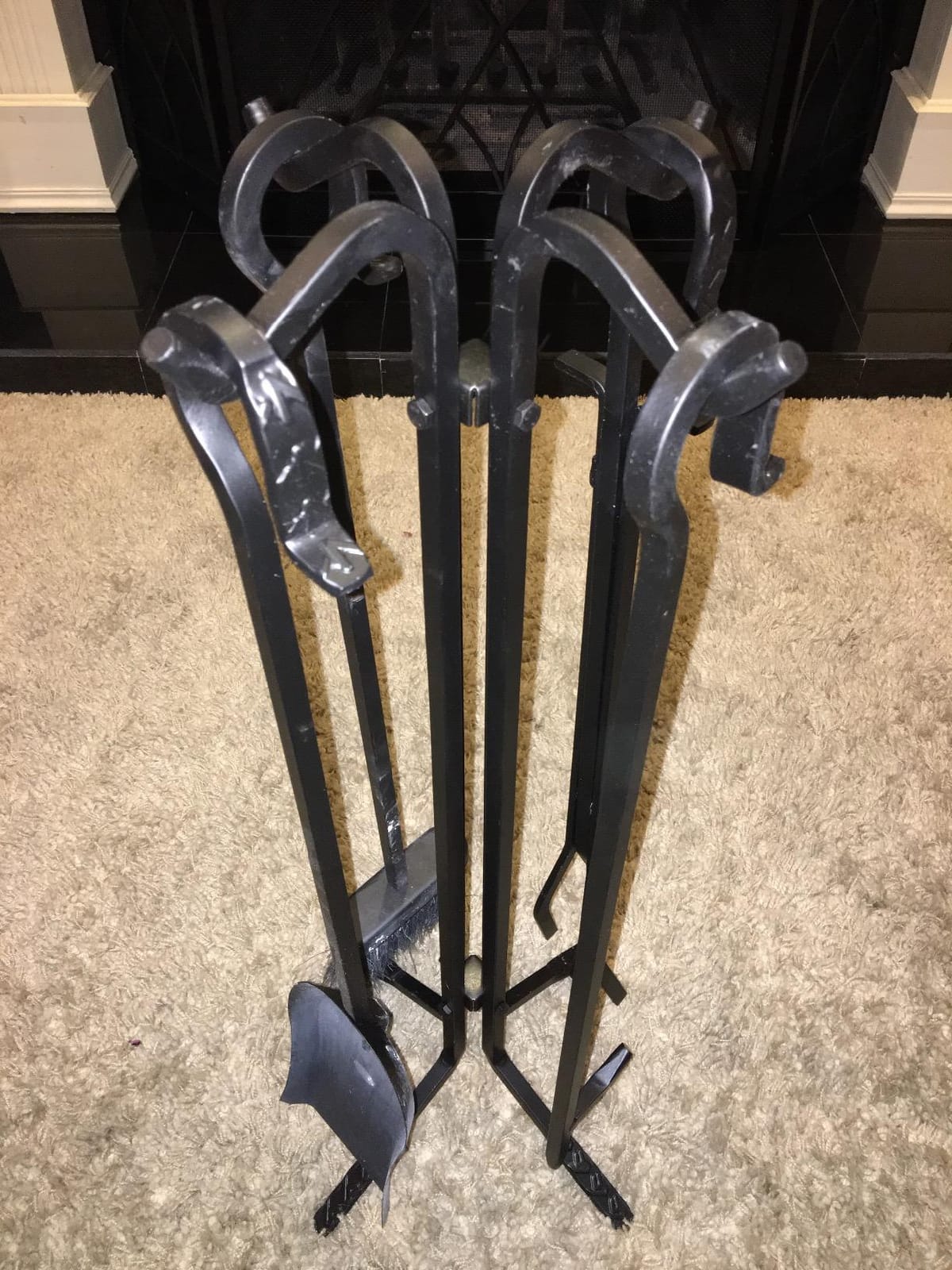 UniFlame 5-Piece Black Wrought Iron Fireplace Tools Set (F-11140) customer photo 2