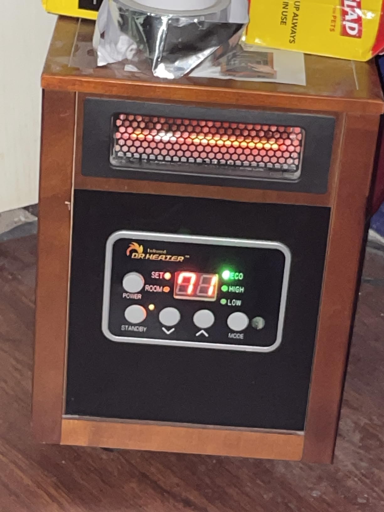 Dr Infrared Heater DR-968 Portable Space Heater, 1500-Watt, Cherry customer photo 2