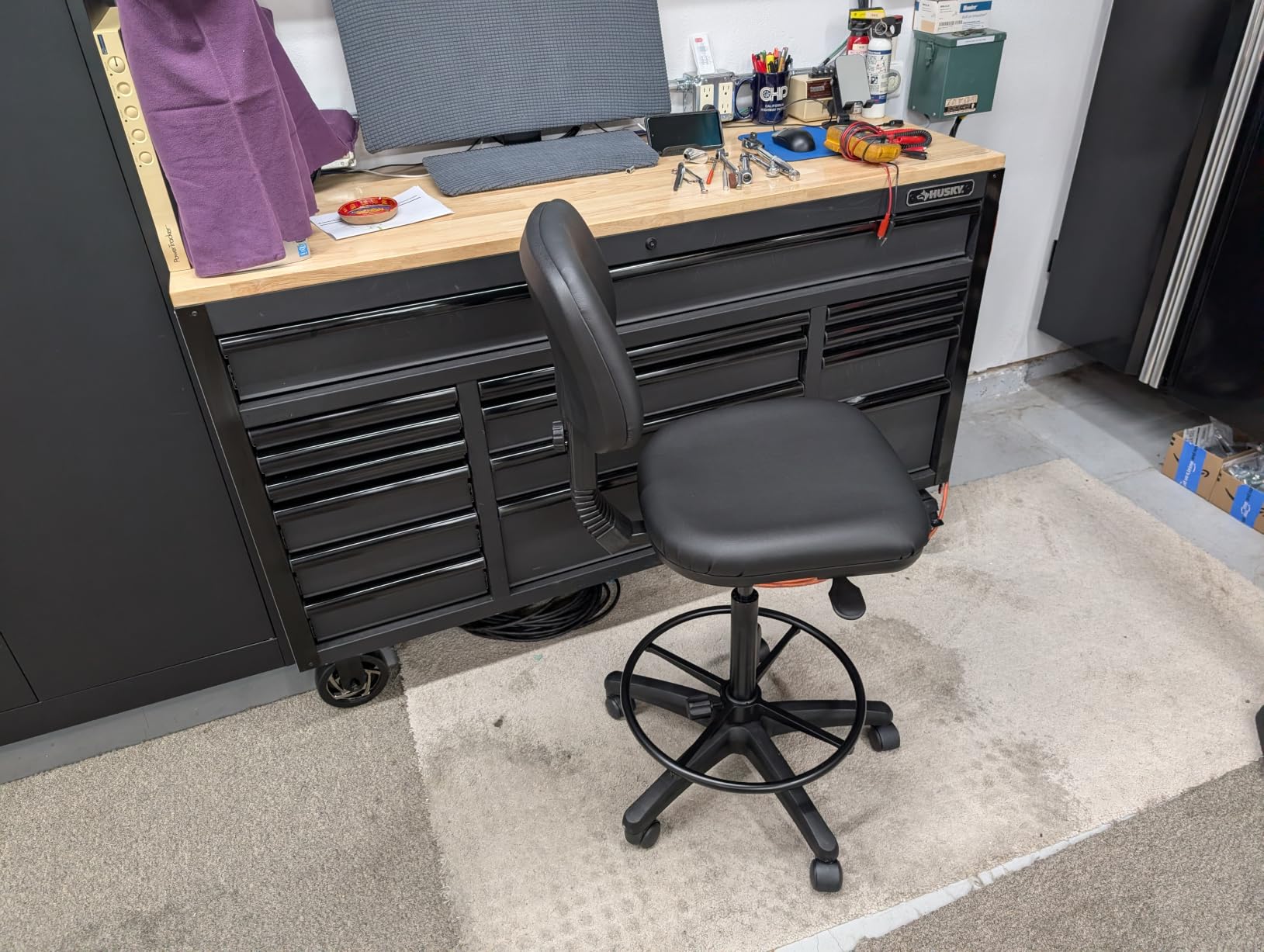 Office Star DC Series Adjustable Drafting Chair with Foot Ring and Sculptured Foam Seat, Black Vinyl customer photo 2