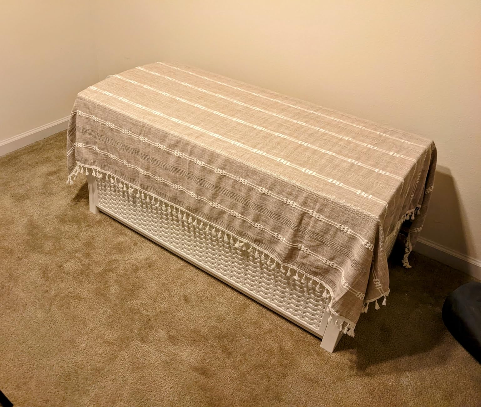 Suncast 99 Gal Wicker Resin Deck Box, Storage Chest Bin with Handles, Java customer photo 2