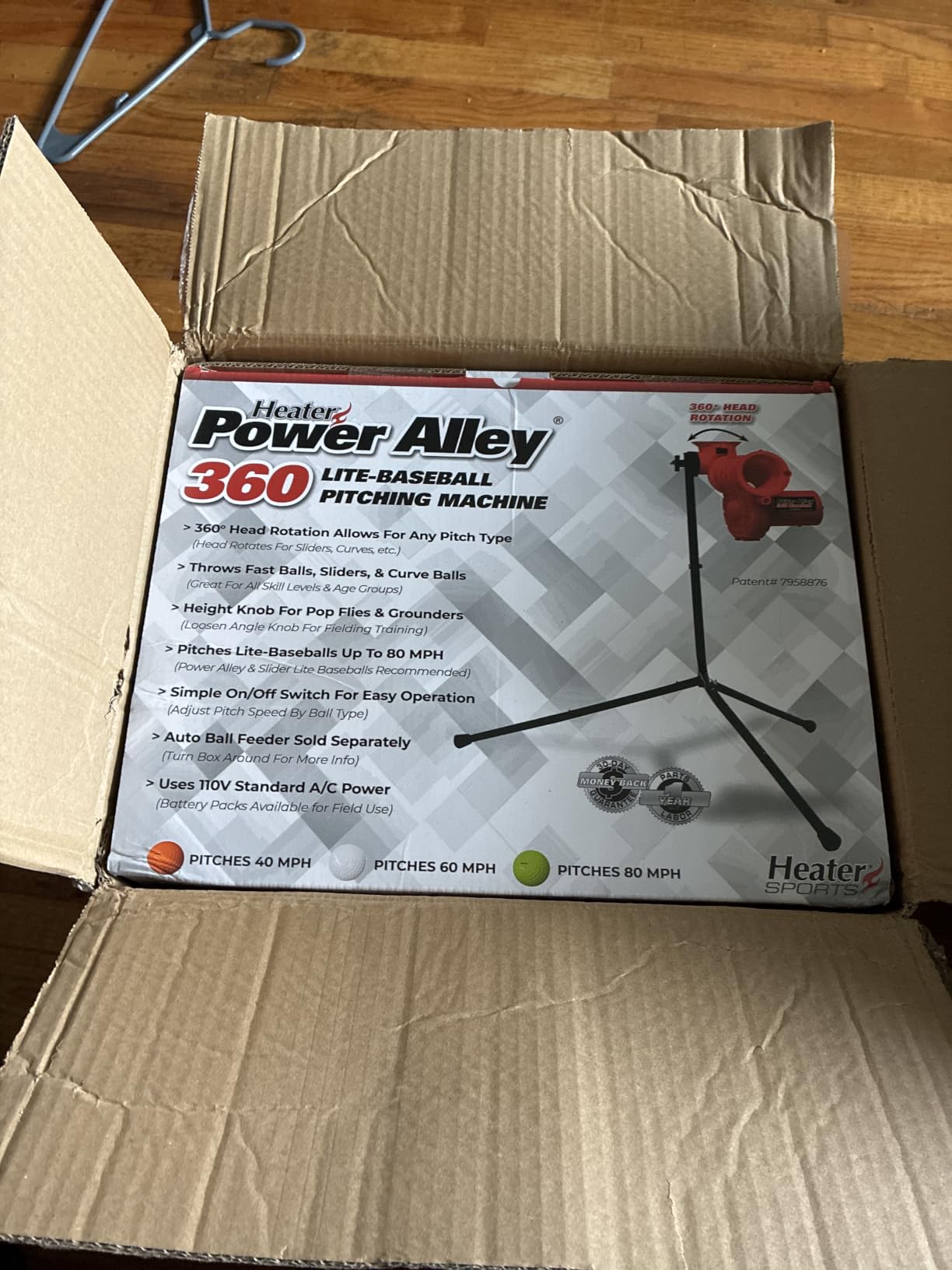 Heater Sports Power Alley Lite 360 Baseball Pitching Machine - Pitches Lite Balls 40-80 MPH customer photo 1