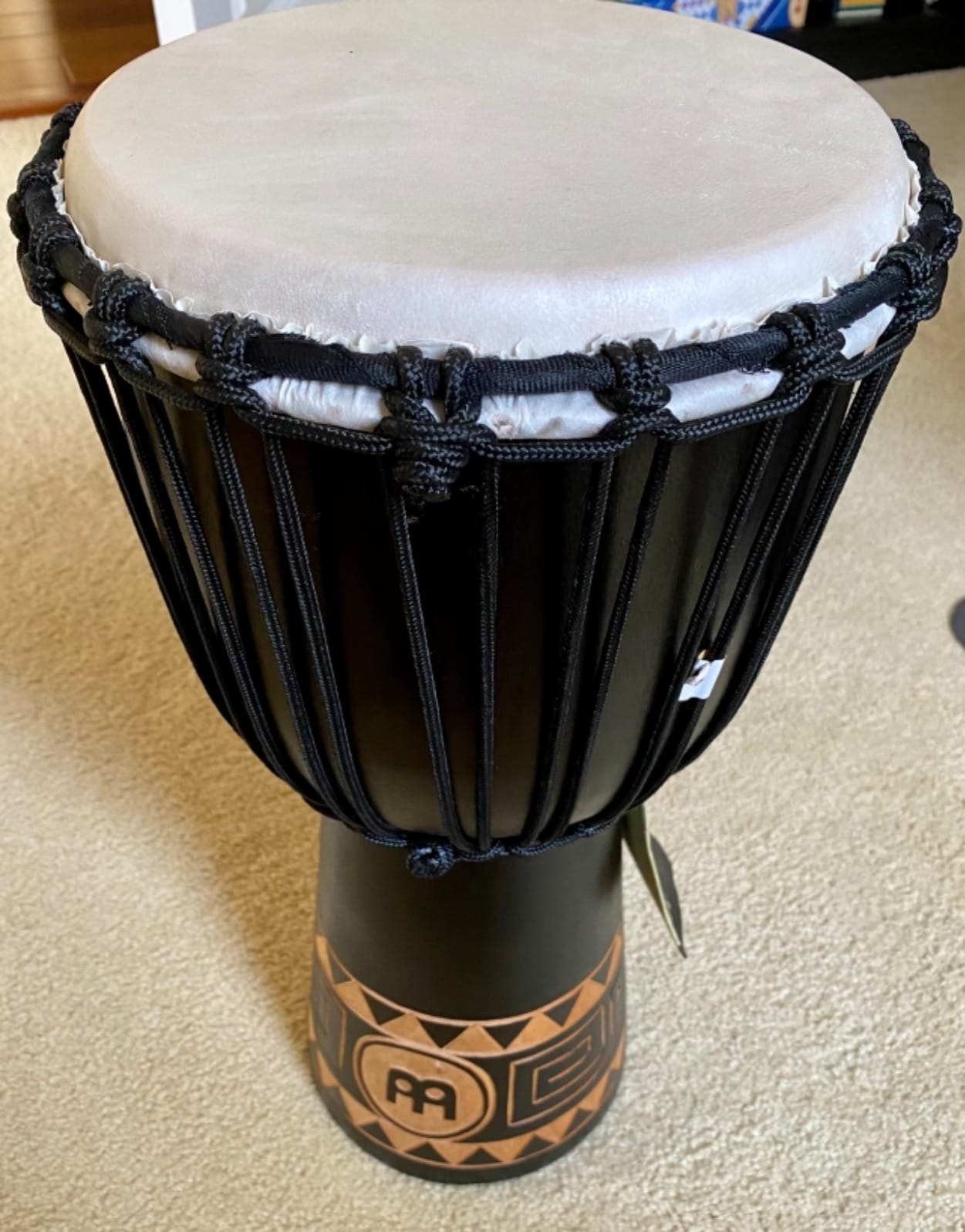 Meinl Percussion Djembe with Mahogany Wood - NOT Made in CHINA - 10-Inch Medium Size Rope Tuned Natural Head, 2-Year Warranty | Professional Hand Carved African Drum, Solid Mahogany Shell, Goat Skin Head, For All Skill Levels and Settings customer photo 1