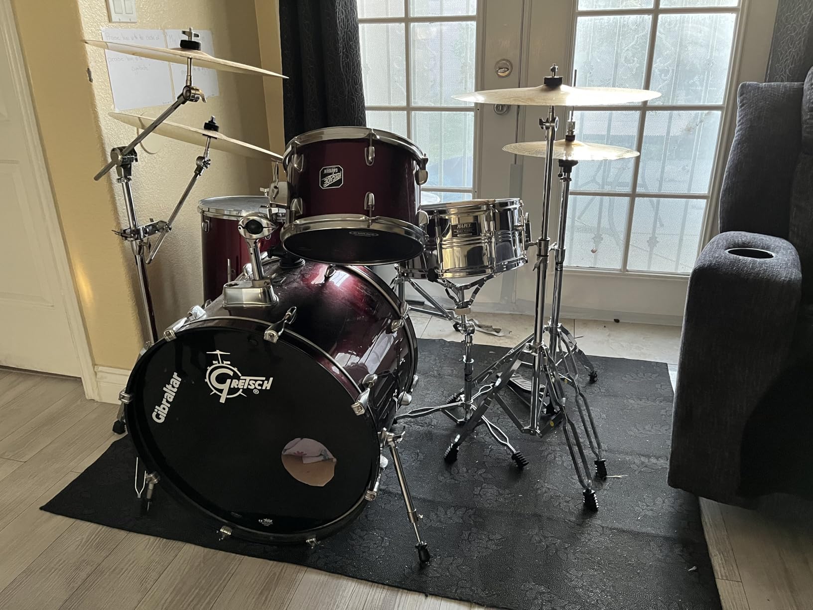 Griffin 6 Piece Drum Hardware Pack (Percussion TiltPro X Edition) - Full Stand Kit with Snare, Hi-Hat, Cymbal Boom, Kick Pedal & Throne for Gigs or Studio customer photo 1