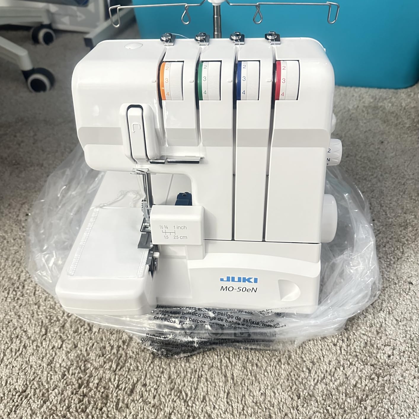 JUKI MO-50E 3 or 4 Thread Serger, Lay In Tensions, Adjustable Differential Feed, Built In Rolled Hem, Automatic Lower Looper Threader, Retractable Upper Knife customer photo 1