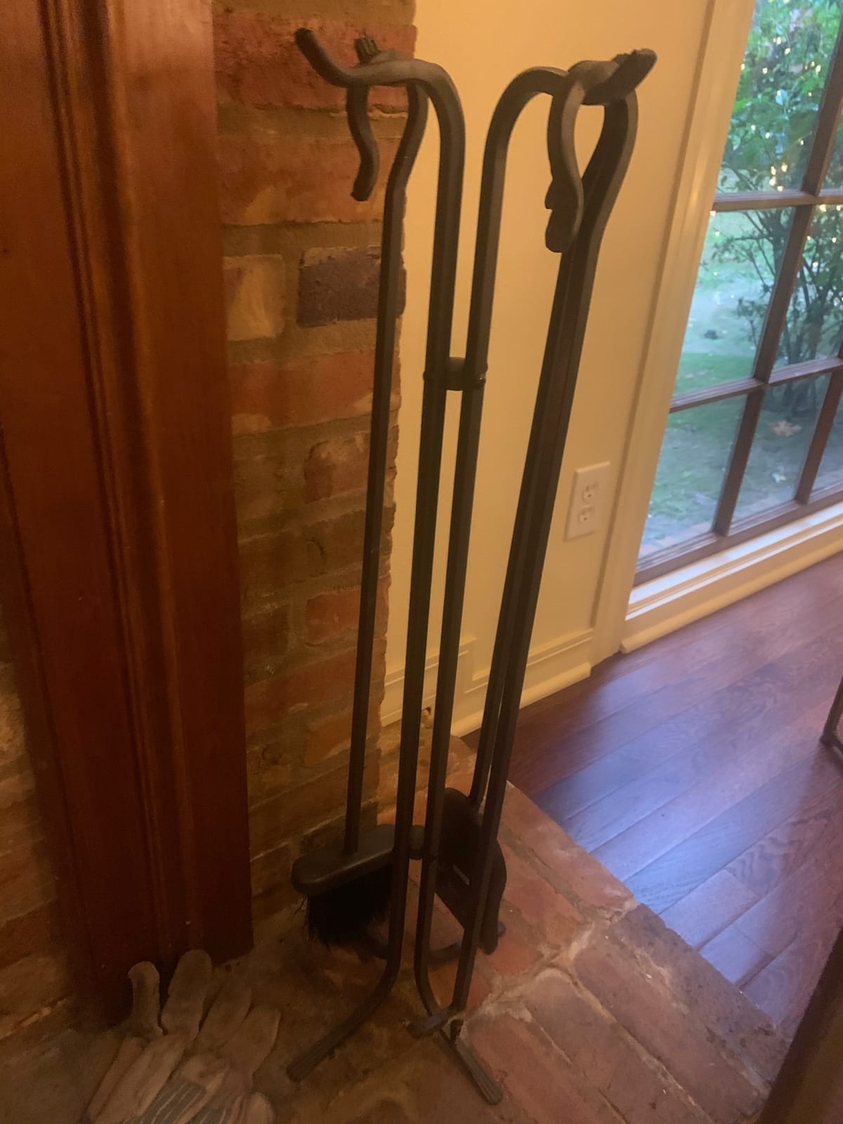 Plow & Hearth 5 Piece Hand Forged Iron Compact Fireplace Tool Set 32.5