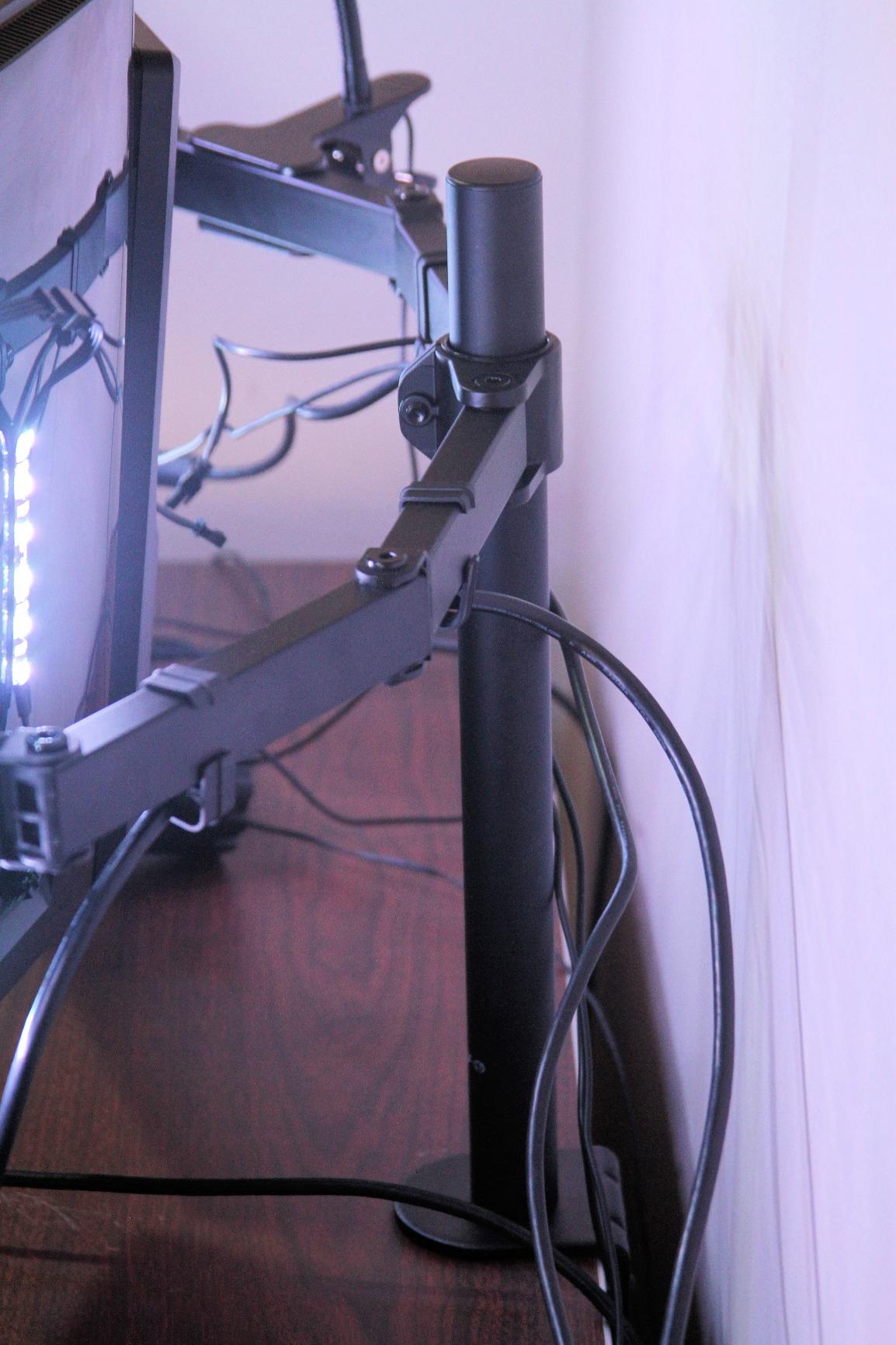 VIVO Dual Monitor Desk Mount, Holds 2 Computer Screens up to 30 inches and 22lbs Each, Heavy Duty Fully Adjustable Steel Stand with C-Clamp and Grommet, Black, STAND-V002 customer photo 1