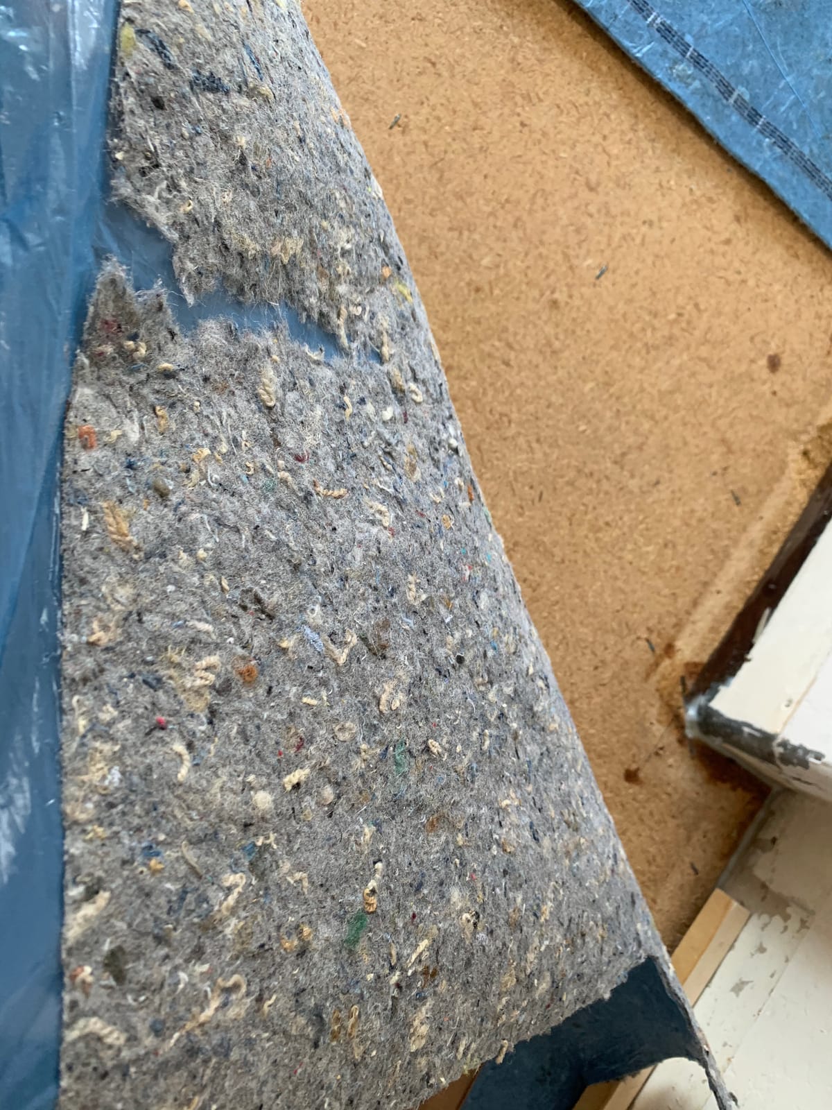 QuietWalk Underlayment 100 sq ft - 3 mm Thick - for Laminate & Hardwood Floors - Approved for Pre-Attached Pad - Recycled Fiber - Floating Install - Sound & Moisture Barrier - Made in USA customer photo 1