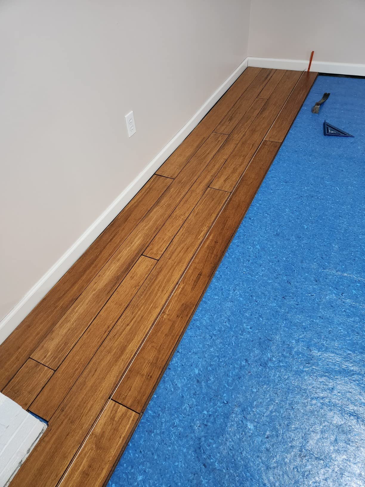 QuietWalk Underlayment 100 sq ft - 3 mm Thick - for Laminate & Hardwood Floors - Approved for Pre-Attached Pad - Recycled Fiber - Floating Install - Sound & Moisture Barrier - Made in USA customer photo 2