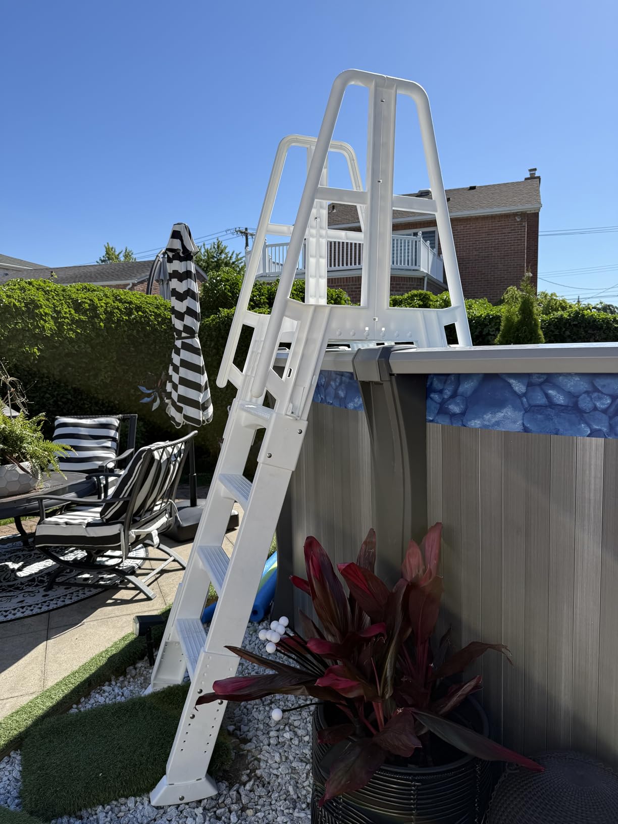 Vinyl Works SLA A-Frame 48 to 56 Inch Adjustable Above Ground Swimming Pool Ladder Entry System customer photo 2