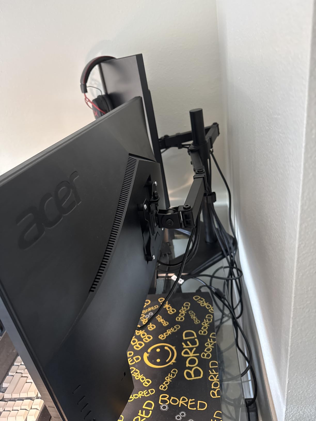 VIVO STAND-V002F Dual LED LCD Monitor Free-Standing Desk Stand for 2 Screens up to 27 Inch Heavy-Duty Fully Adjustable Arms with Max VESA 100x100mm customer photo 1