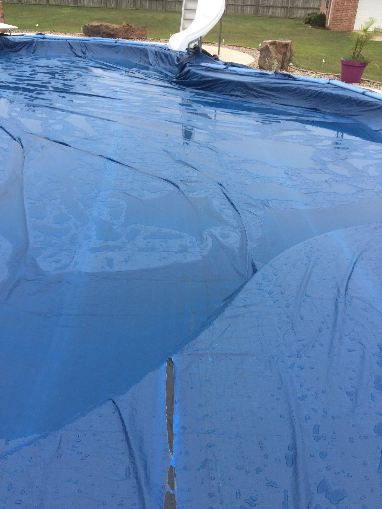 Robelle 16 x 32 ft Heavy Duty Super Winter Pool Cover for Inground Pools | Blue Pool Cover, 5 ft Overlap, Solid 8 x 8 Scrim, 10-Year Warranty customer photo 2