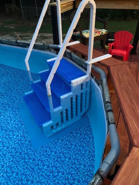 Aqua Select Everest in Pool Steps | White with Blue Steps | for Above Ground Swimming Pools | Mount to Decks 48 to 54 Inches | Safety Stairs Capacity Up to 350 Pounds customer photo 2
