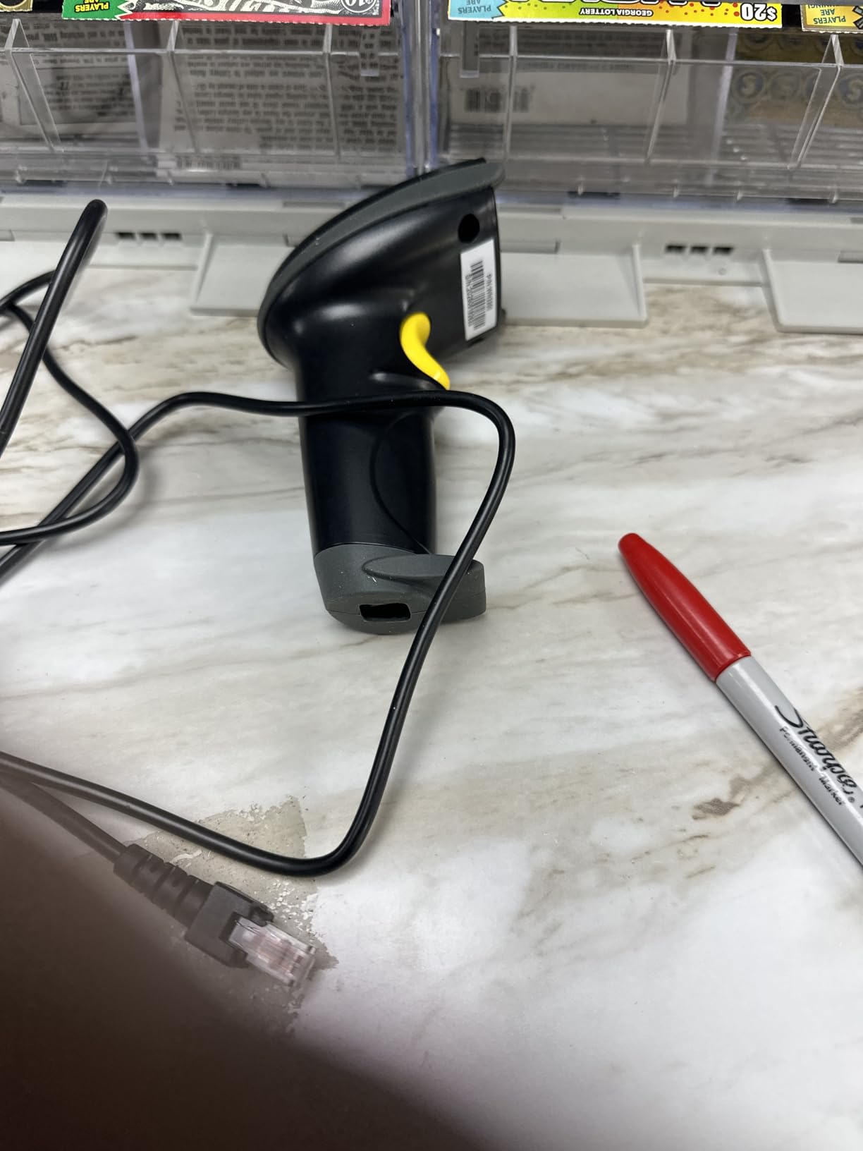 WoneNice USB Laser Barcode Scanner Wired Handheld Bar Code Scanner Reader Black customer photo 2