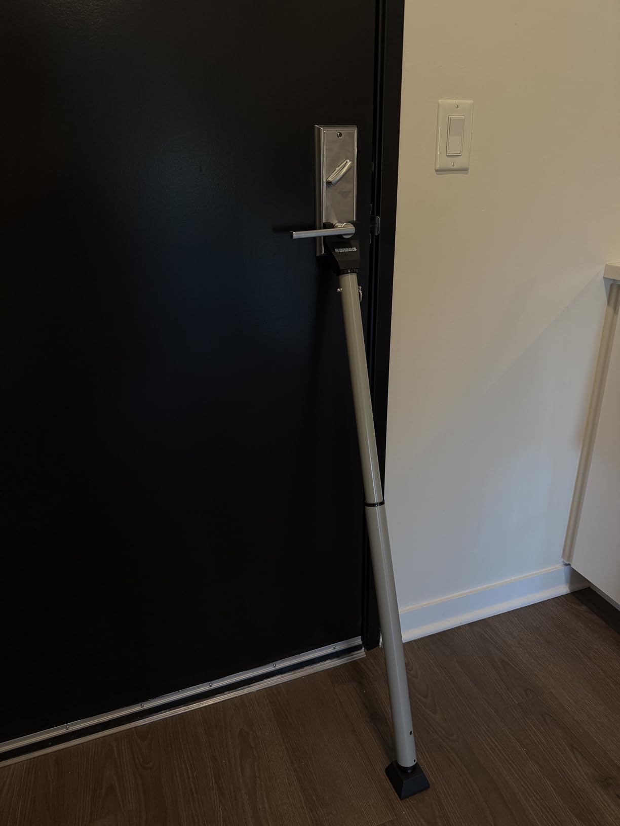 BRINKS Door Security Bar - Adjustable Brinks Door Security Bar for Travel, School, Dorm and Home - Door Jammer for Hinged Doors and Sliding Door Security - Silver customer photo 2