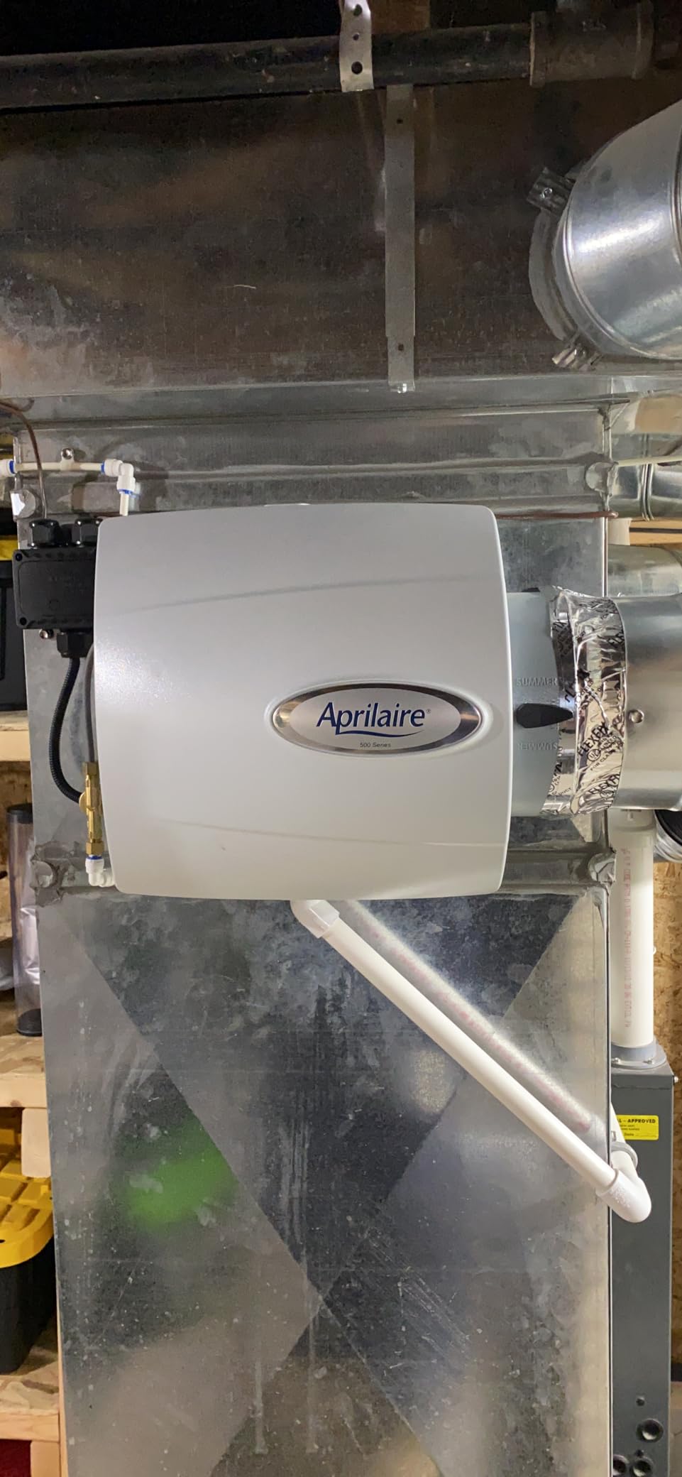 AprilAire 500M Whole-House Humidifier, Manual Compact Furnace Humidifier, Large Capacity Whole-House Humidifier for Homes up to 3,600 Sq. Ft., White customer photo 1