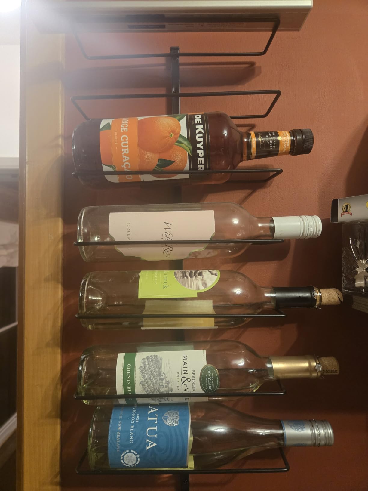 Sorbus Wall Mounted Wine Rack, Metal Bottle Rack (9 Bottle, 1 Pack) | Compact holder keeps bottles arranged for kitchens, dining rooms and home bars, with open access for display and selection customer photo 2