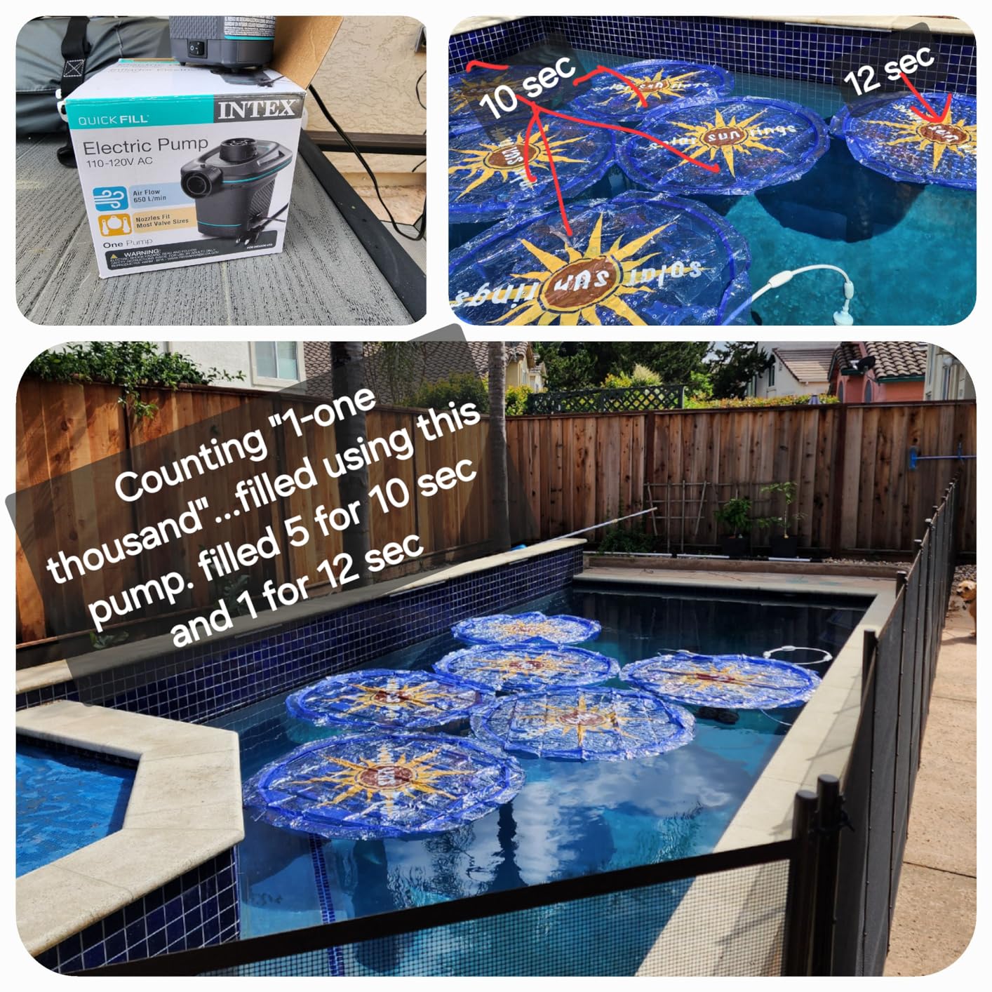 Solar Sun Rings 60-Inch UV Resistant Solar Pool Heater | Above Ground & Inground Pools & Spas | Sunburst | 6-Pack customer photo 2