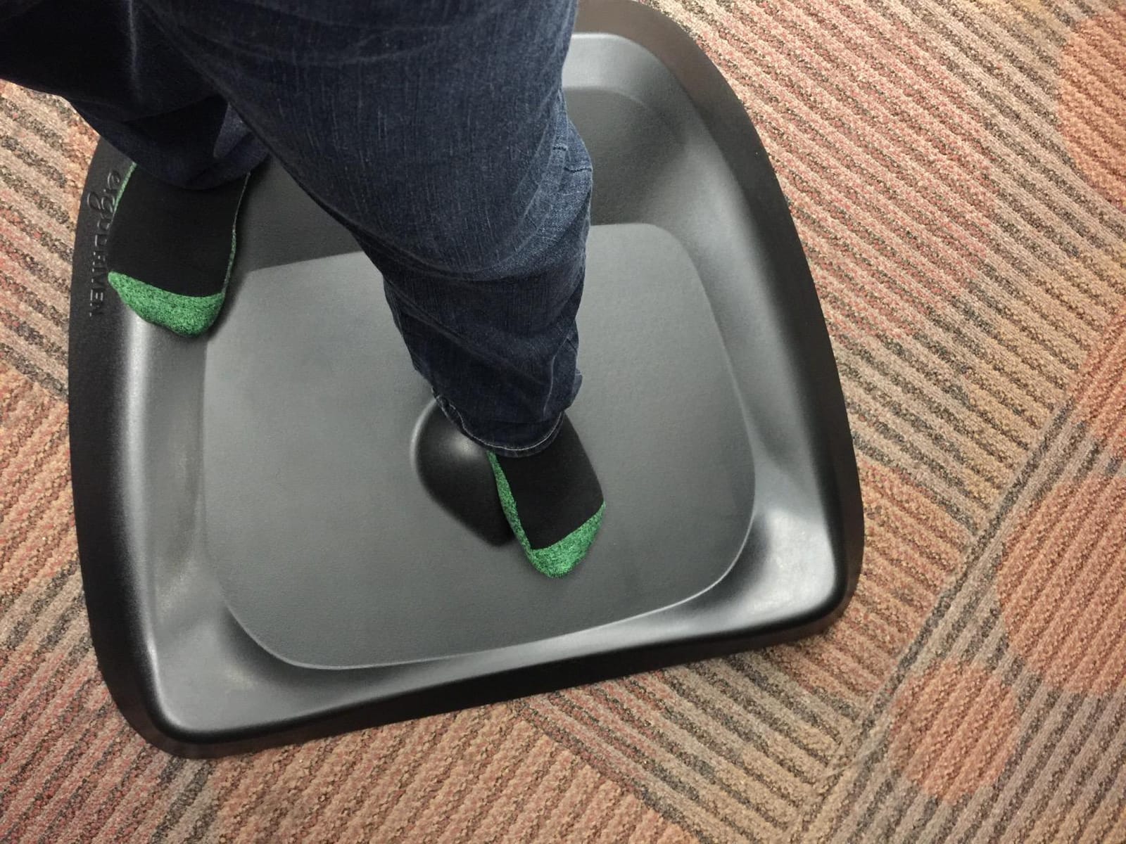 The Standing Desk Mat - Topo by Ergodriven | Premium Not-Flat Anti-Fatigue Standing Desk Mat with Calculated Terrain | Ultra-Thick Deluxe Comfort Foam, Durable, PVC-Free | Accessories | Obsidian Black customer photo 1